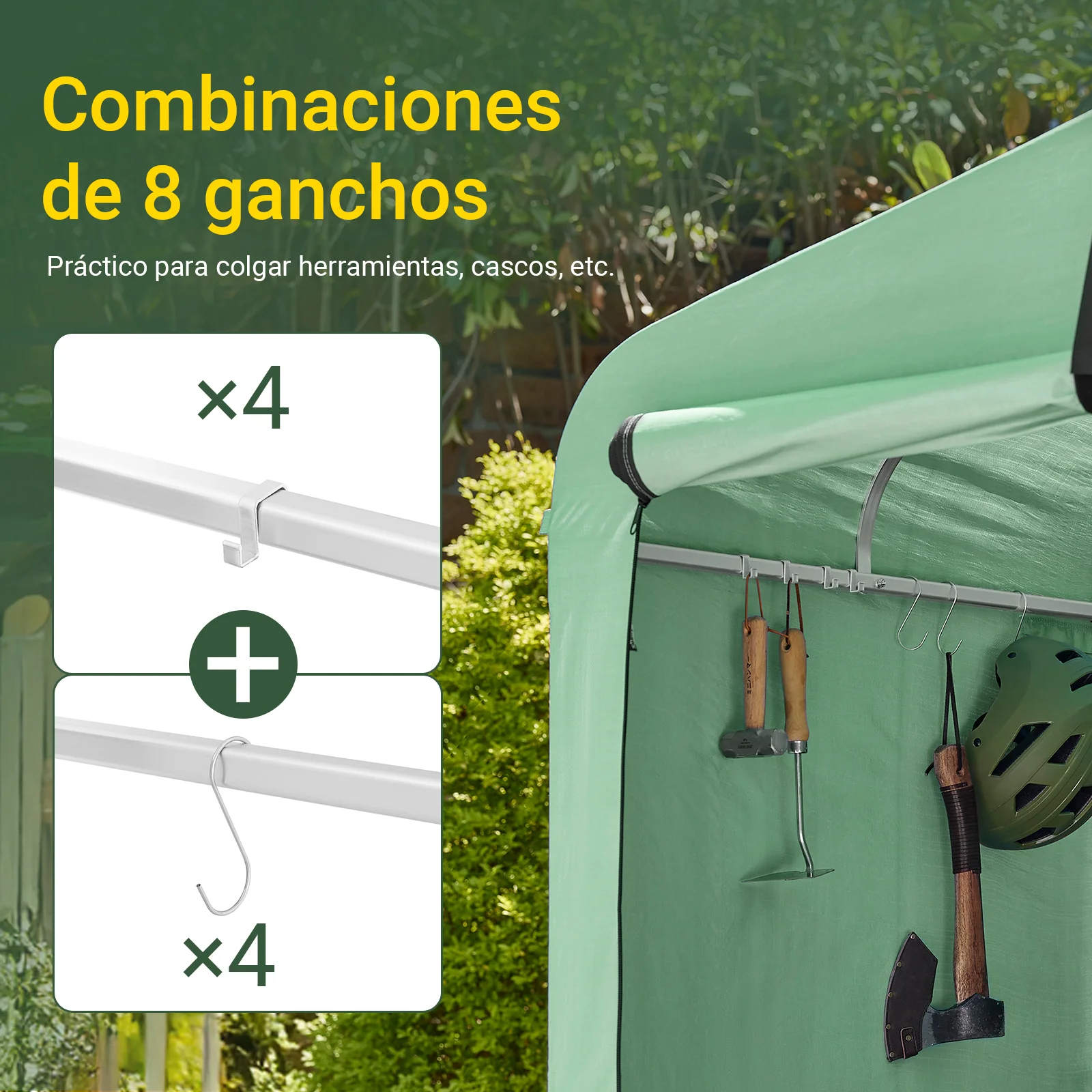 SoBuy KLS11-L-GR Garaje para bicicletas Caseta Jardin Exterior Verde - Image 4