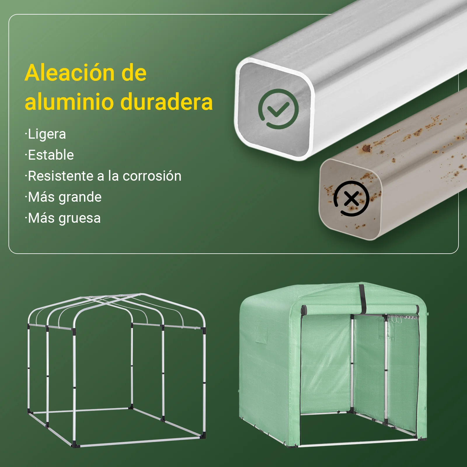 SoBuy KLS11-L-GR Garaje para bicicletas Caseta Jardin Exterior Verde - Image 5