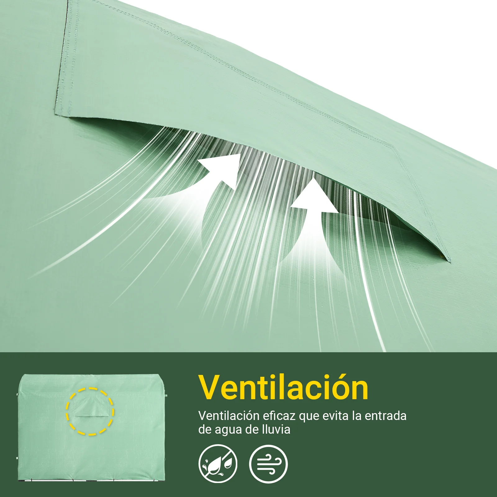 SoBuy KLS11-L-GR Garaje para bicicletas Caseta Jardin Exterior Verde - Image 7