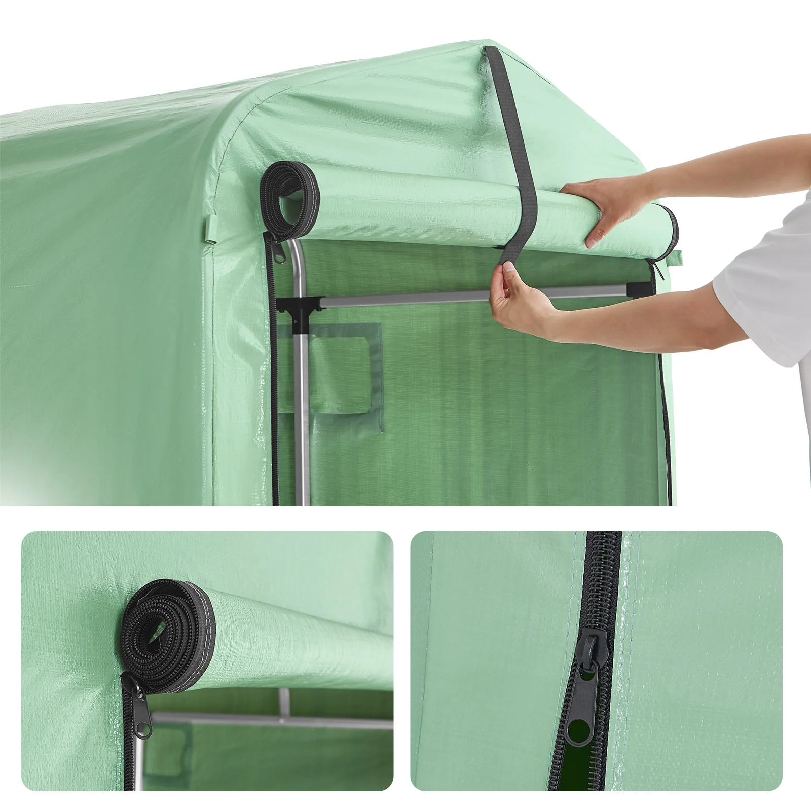 SoBuy KLS11-L-GR Garaje para bicicletas Caseta Jardin Exterior Verde - Image 9