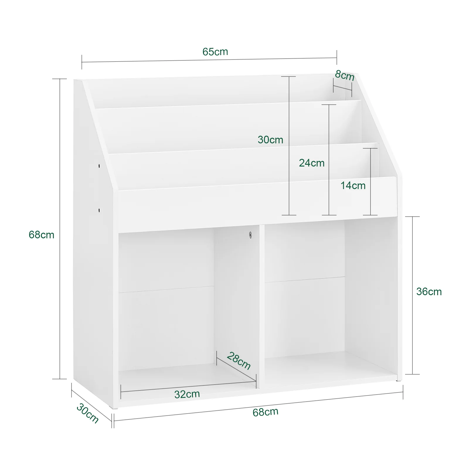 SoBuy KMB01-II-W Librería infantil con 3 Estanterías Blanco - Image 3