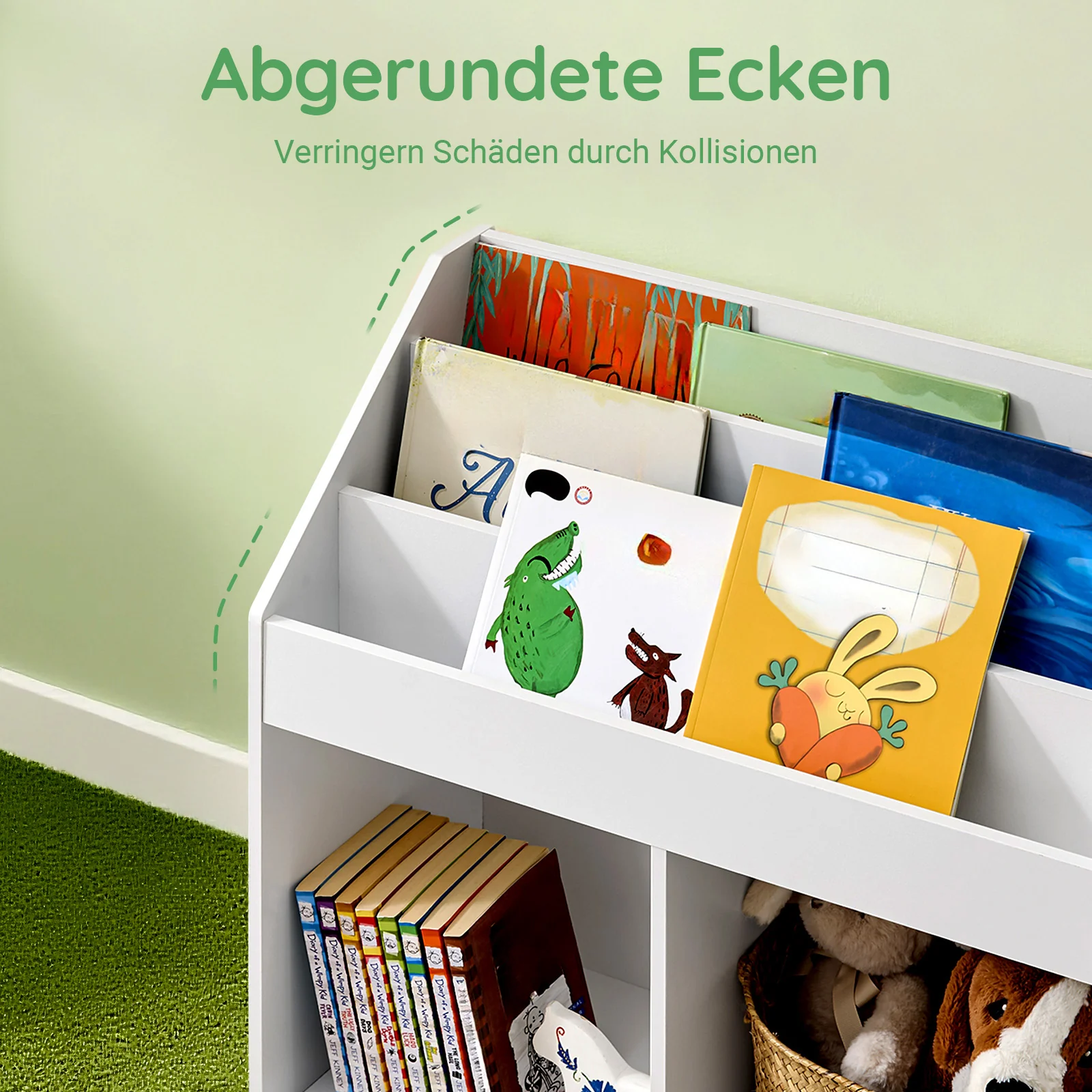 SoBuy KMB01-II-W Librería infantil con 3 Estanterías Blanco - Image 5