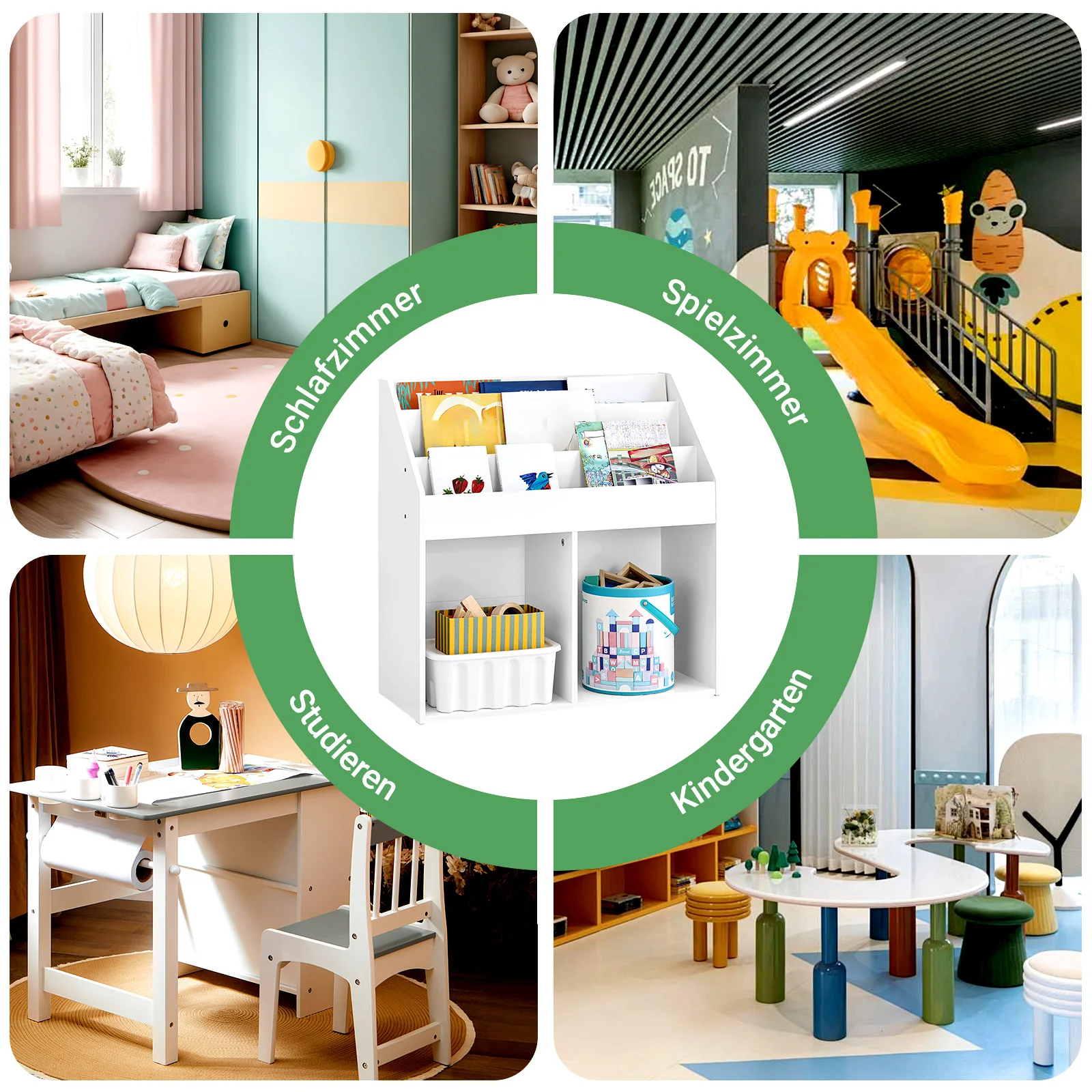 SoBuy KMB01-II-W Librería infantil con 3 Estanterías Blanco - Image 7