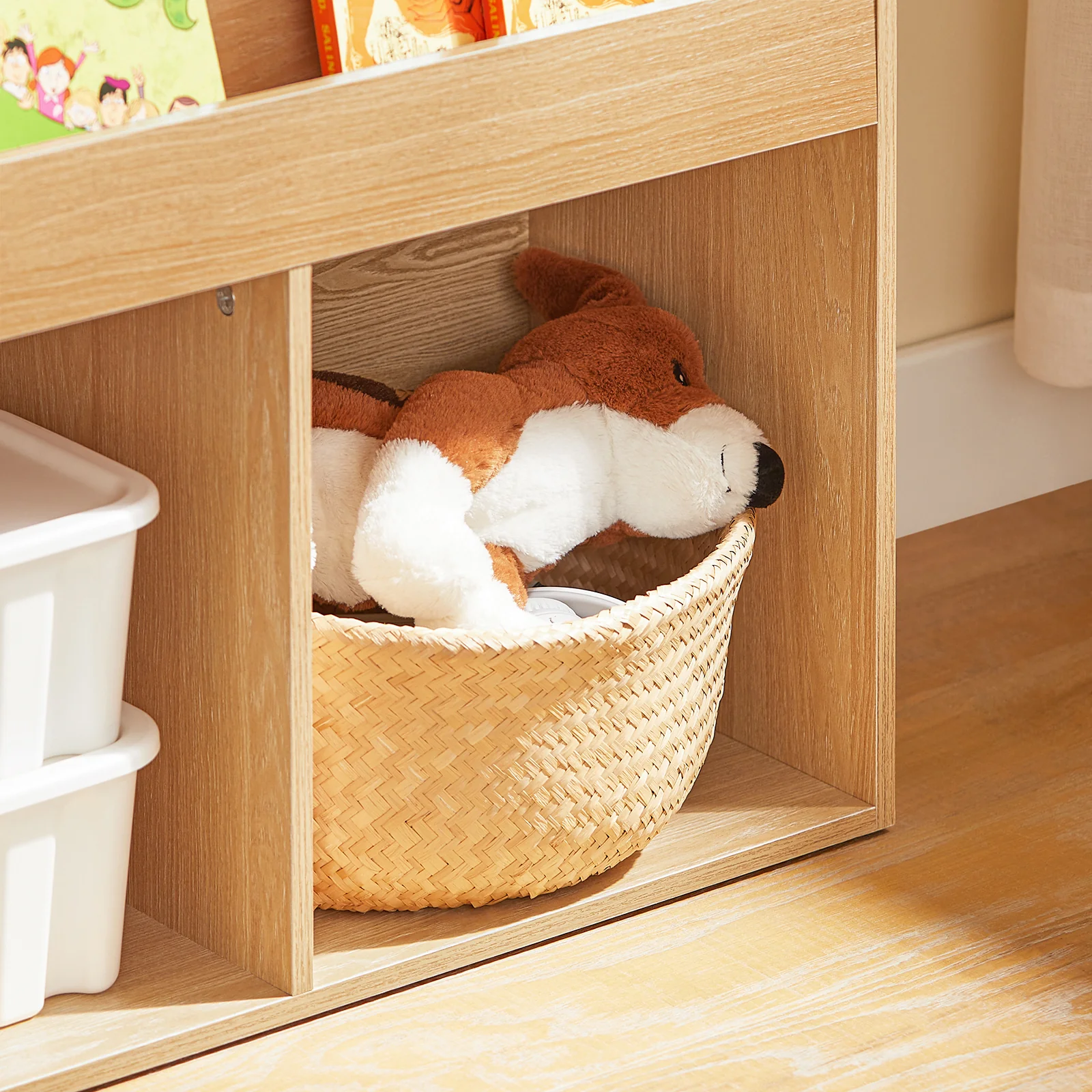 SoBuy KMB01-N LibrerÃa para Niños con 3 EstanterÃas y 2 Compartimentos color Natural - Image 9