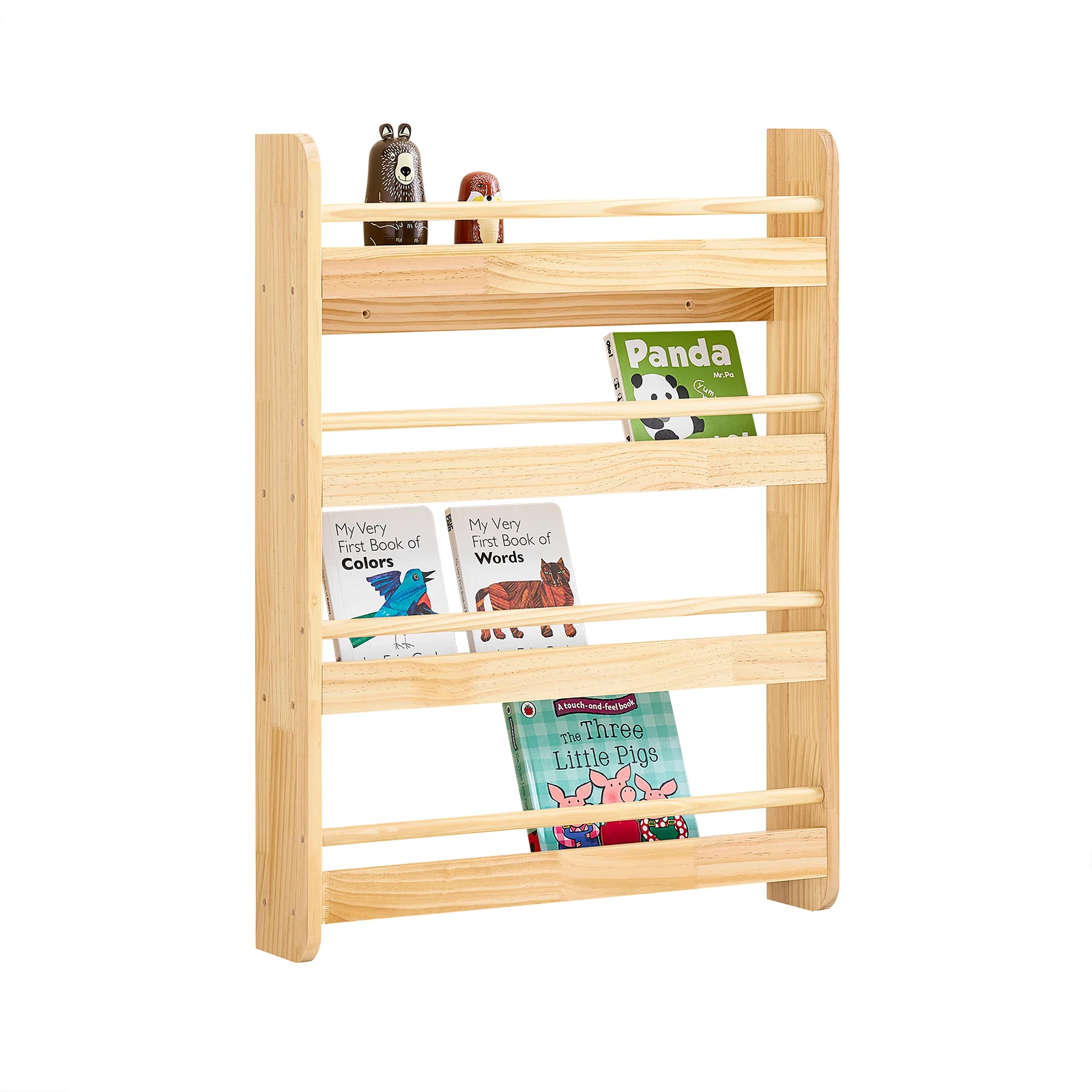 SoBuy KMB08-K-N Librería infantil con 4 Estantes L60cm Natural