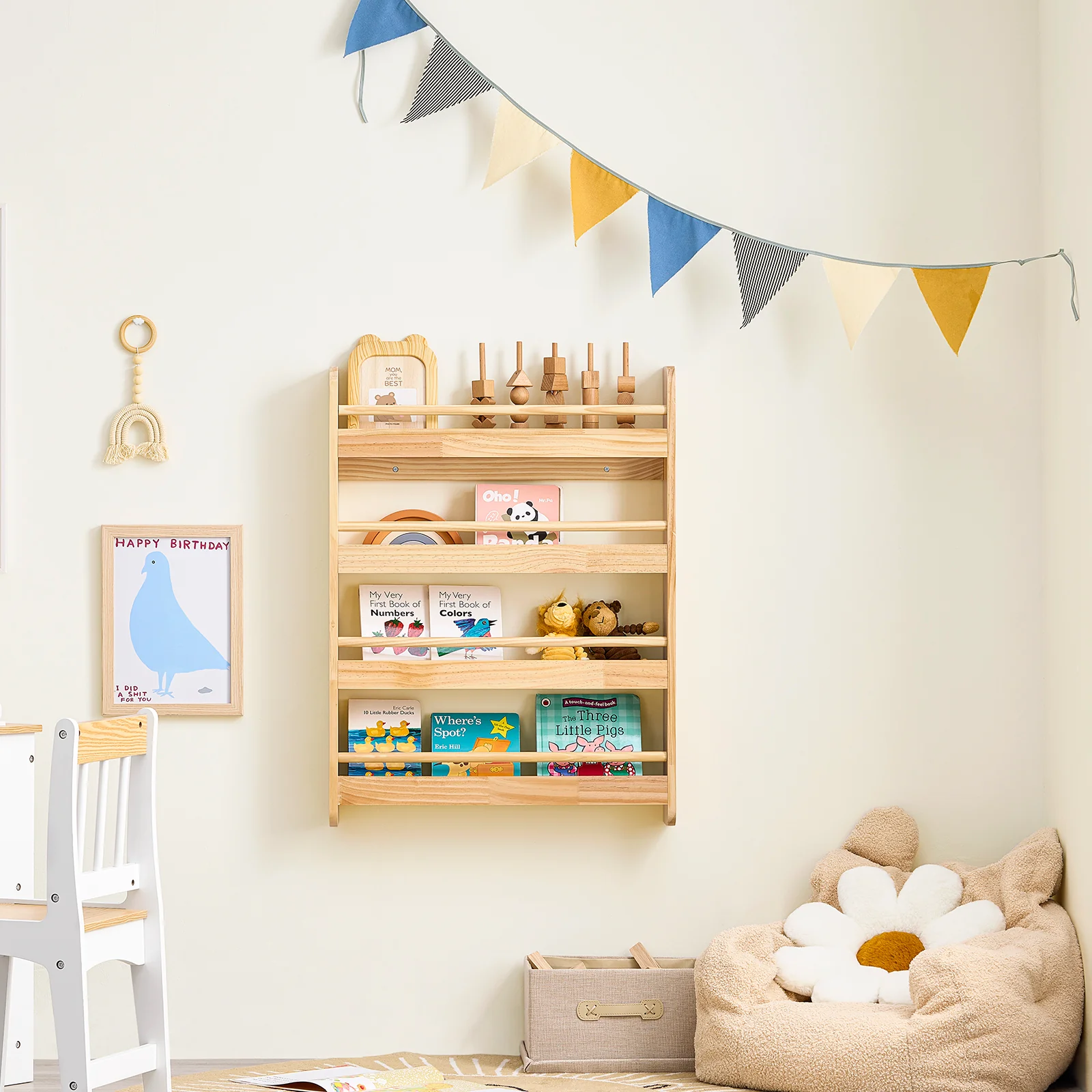 SoBuy KMB08-K-N Librería infantil con 4 Estantes L60cm Natural - Image 2