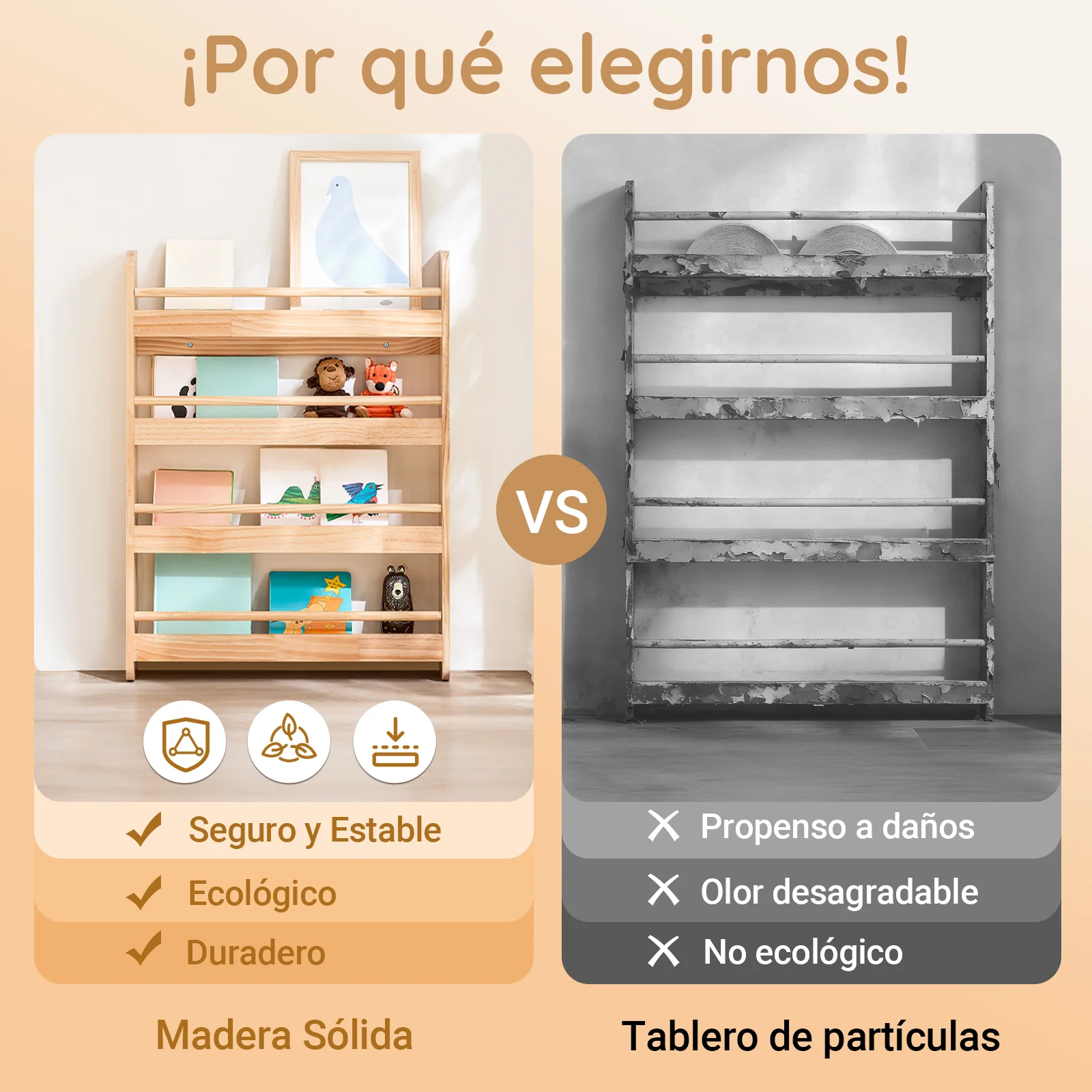 SoBuy KMB08-K-N Librería infantil con 4 Estantes L60cm Natural - Image 7