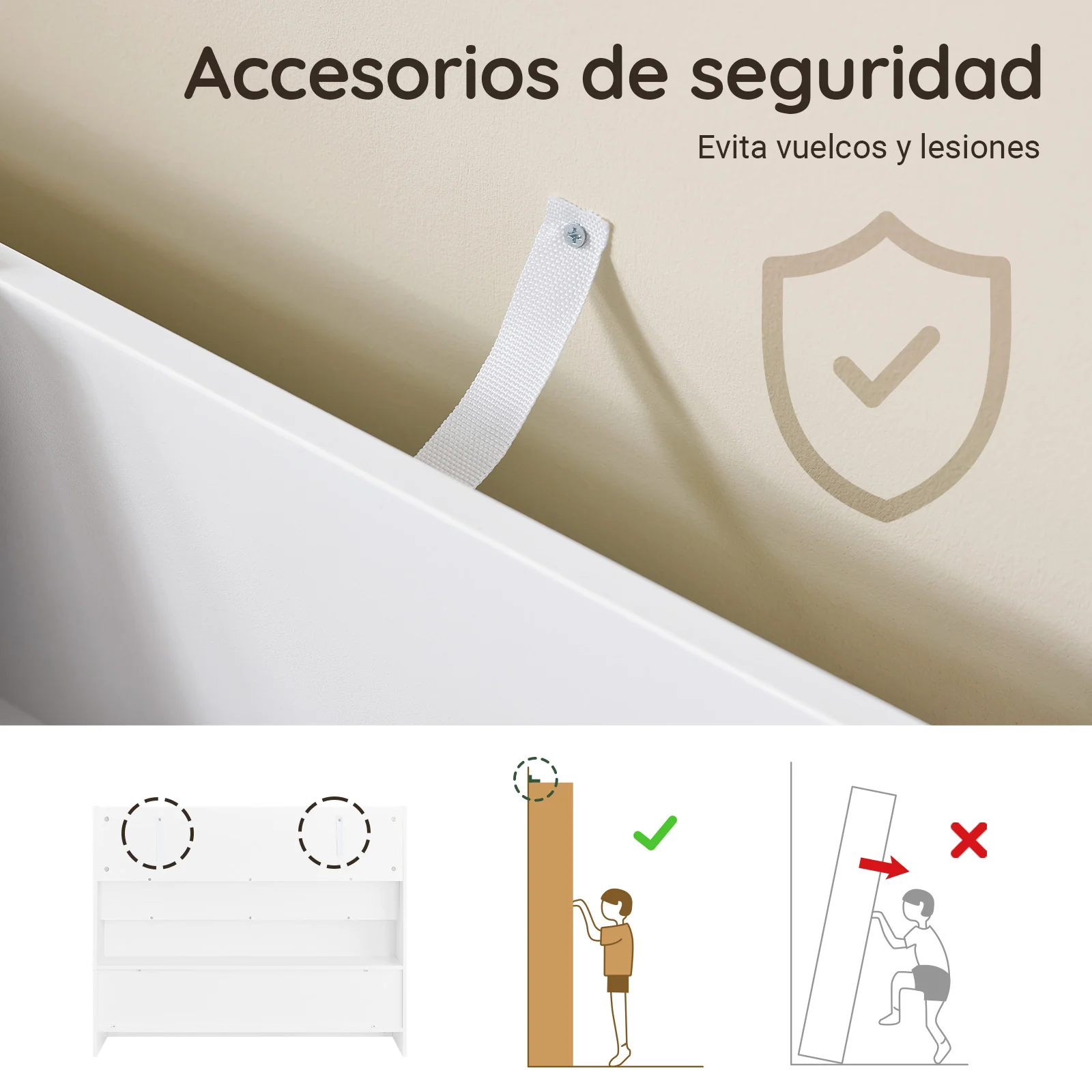 SoBuy KMB118-W Librería Infantil Montessori con 3 Compartimentos y 3 Estantes - Image 6