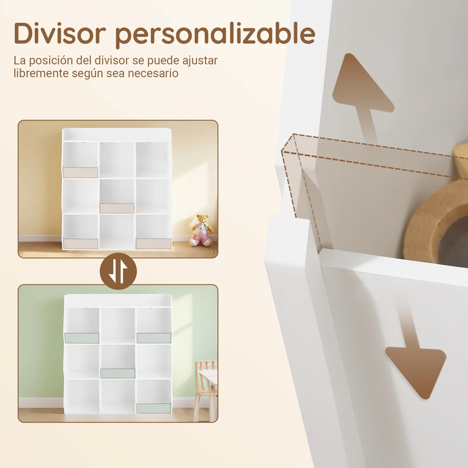 SoBuy KMB120-W Librería Infantil Estantería para libros y Juguetes con 9 Compartimientos Blanco 95x34x105 cm - Image 5