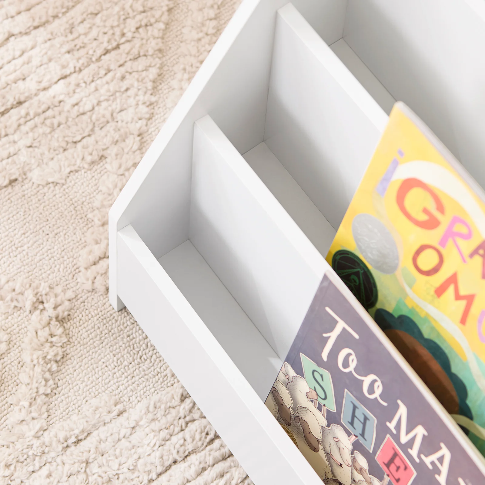SoBuy KMB32-K-W Librería Infantil para Niños de 4 Niveles y 1 Compartimento Abierto Blanco 70 x 30 x 60 cm - Image 8