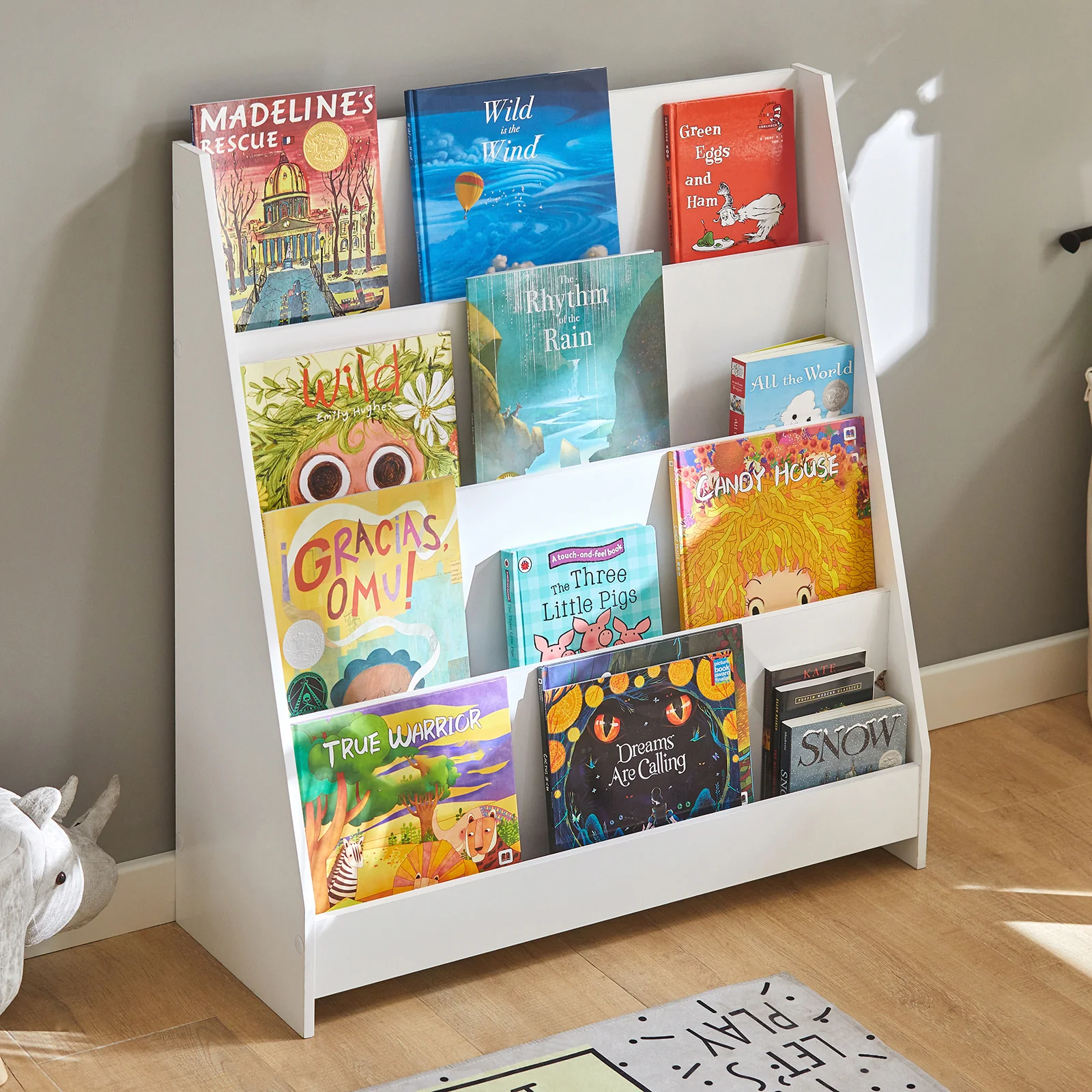 SoBuy KMB32-W Librería Infantil con 4 compartimentos abiertos Blanco - Image 4