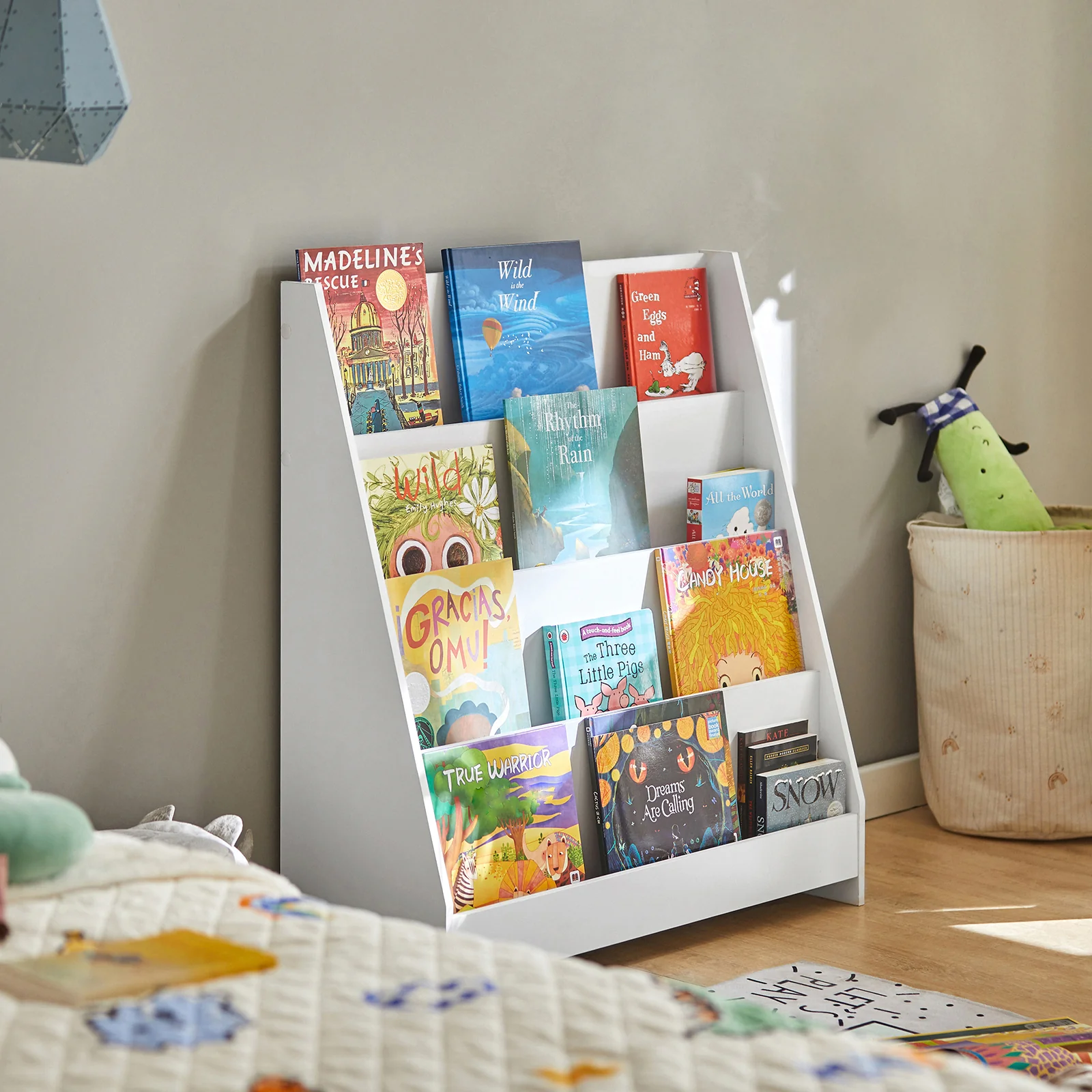 SoBuy KMB32-W Librería Infantil con 4 compartimentos abiertos Blanco - Image 5