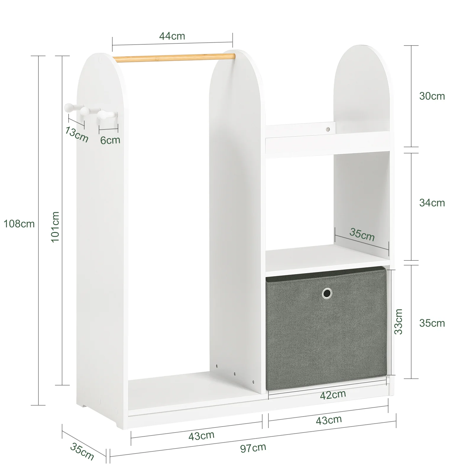 SoBuy KMB40-W Mueble Organizador para Juguetes y Ropa - Image 3