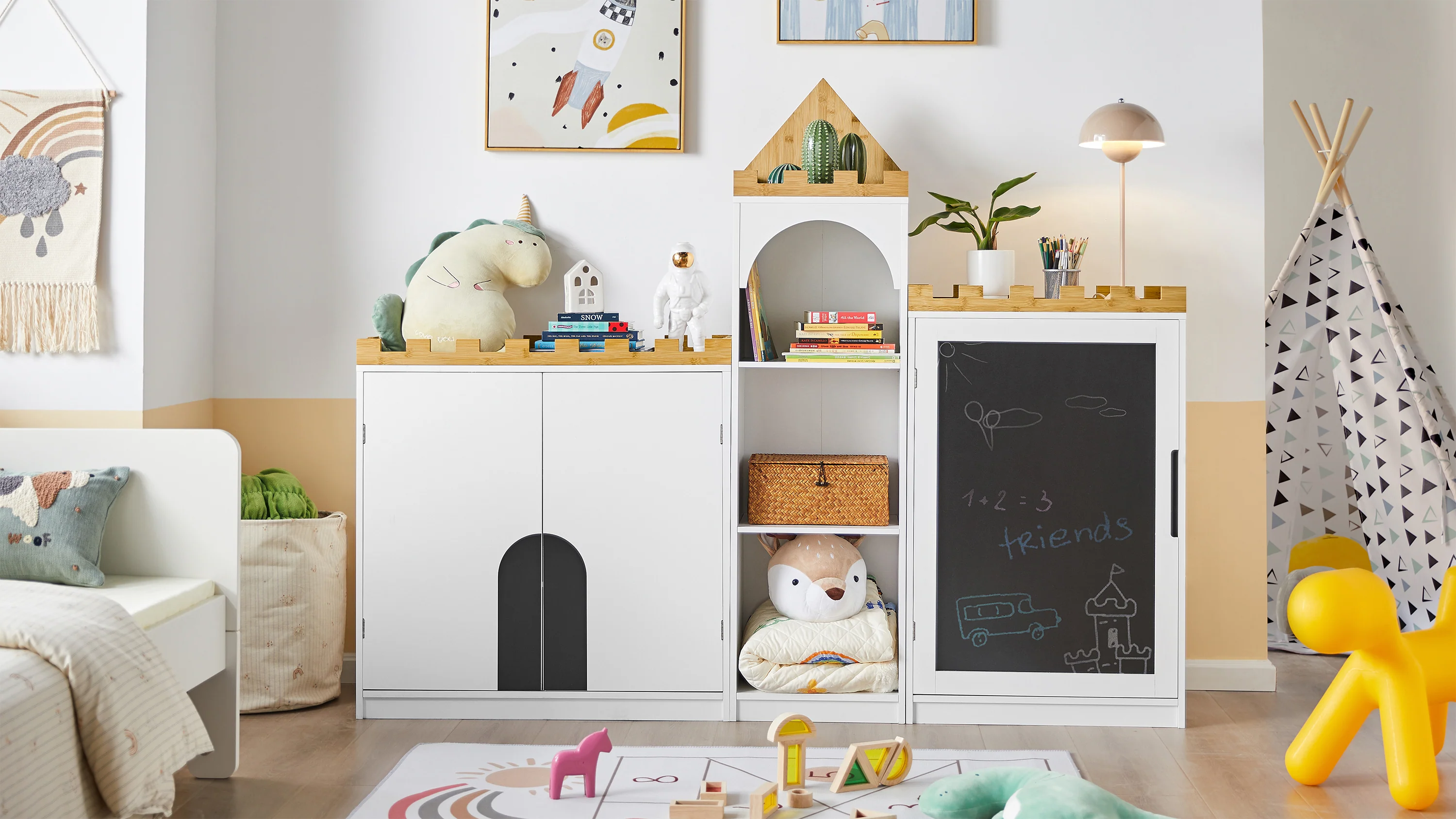 SoBuy KMB43-W Librería infantil con pizarra - Image 8