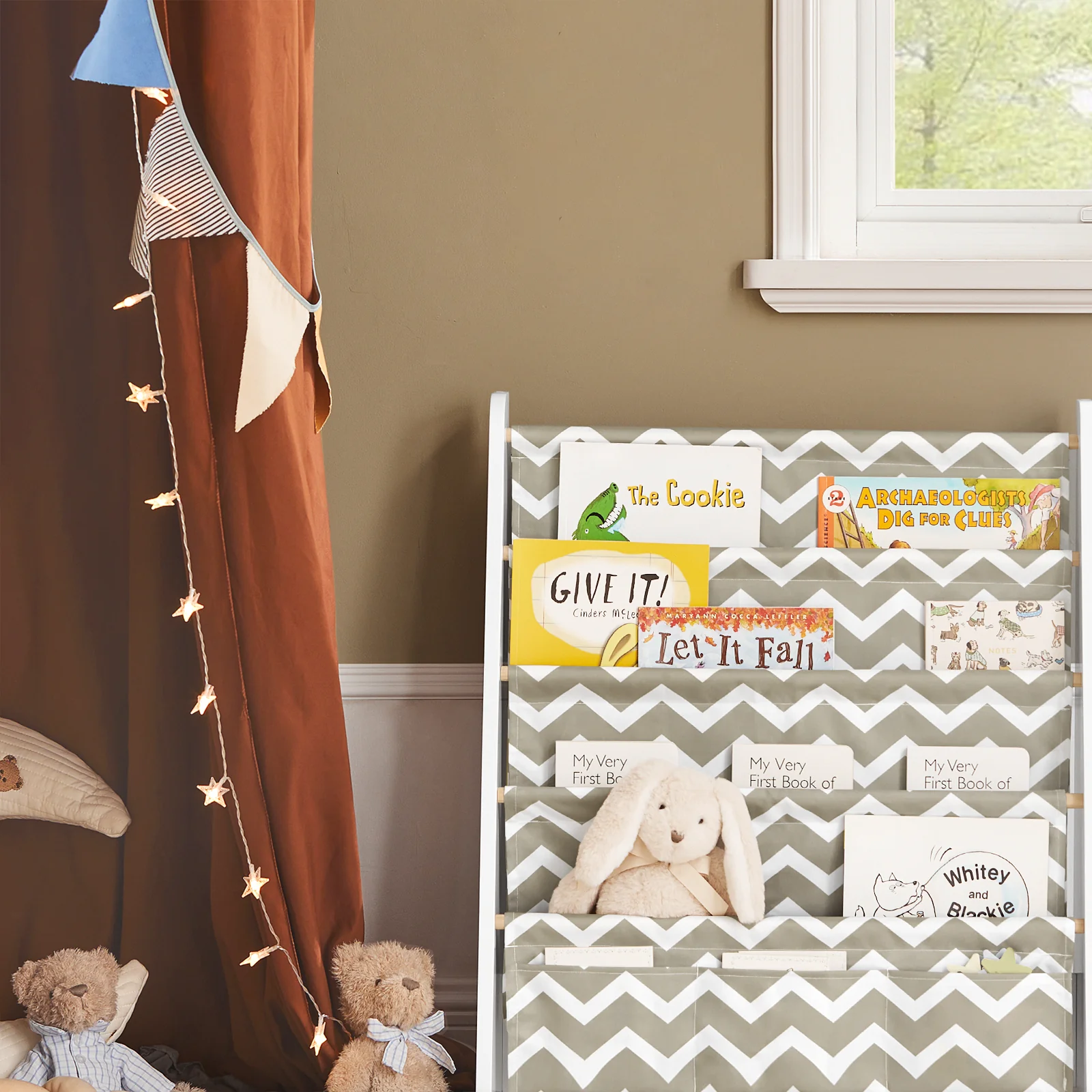 SoBuy KMB50-HG Librería infantil con 4 Estanteríass y 3 bolsillos - Image 6