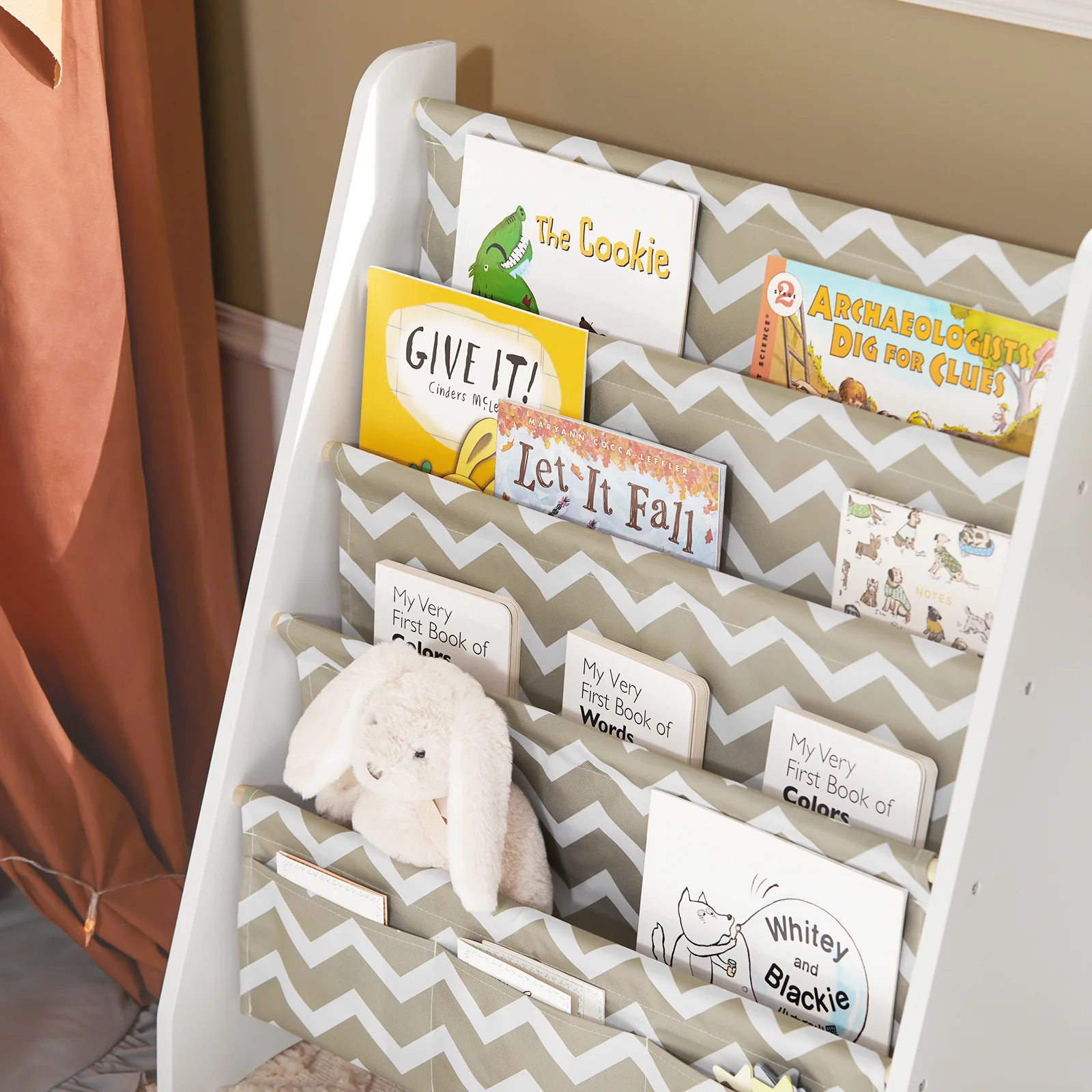 SoBuy KMB50-HG Librería infantil con 4 Estanteríass y 3 bolsillos - Image 7