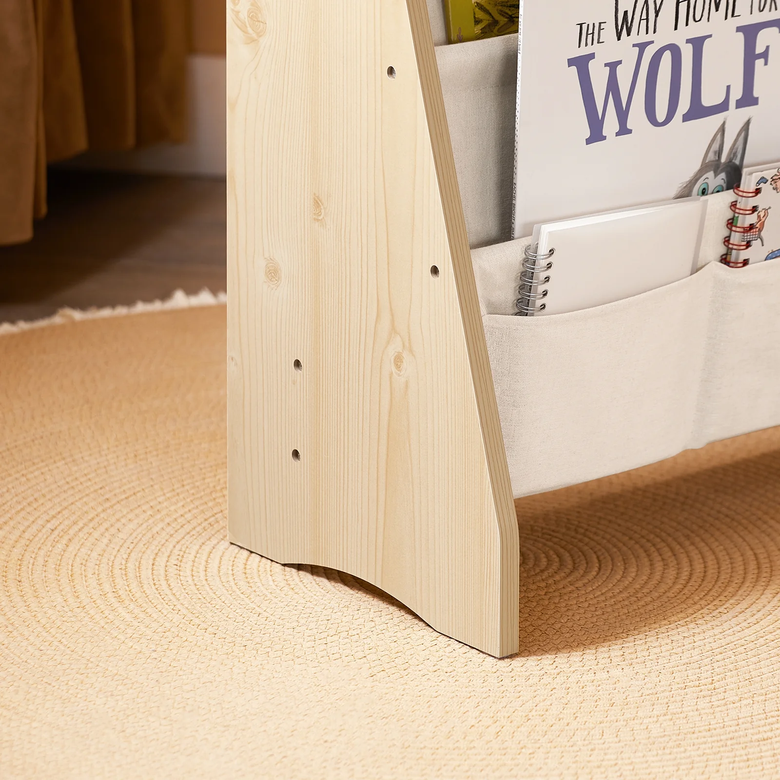 SoBuy KMB50-N Librería Infantil para niños con 4 estanterías y 3 Bolsillos - Image 8