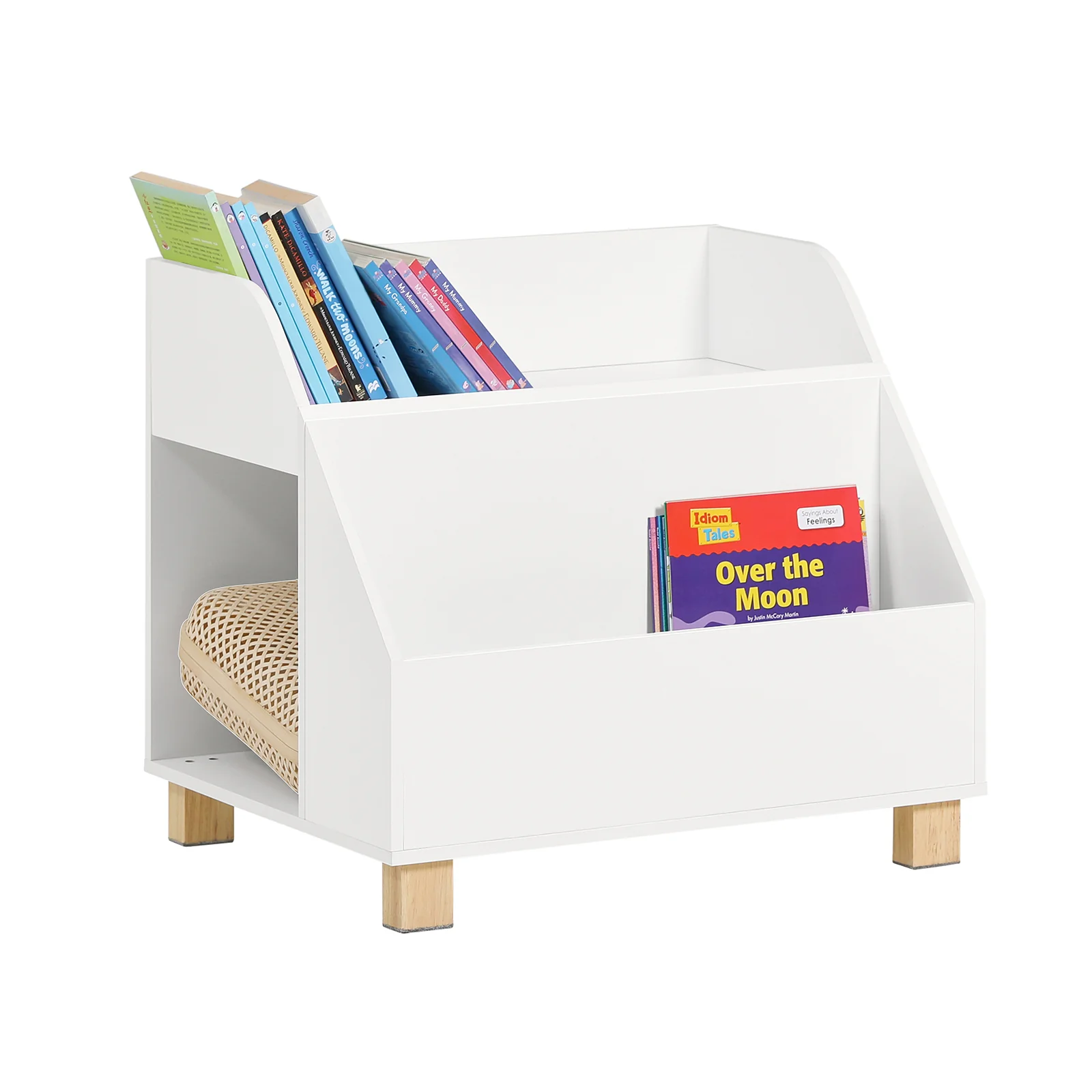SoBuy KMB54-W Estantería para Niños con 2 Estantes y 1 Compartimiento