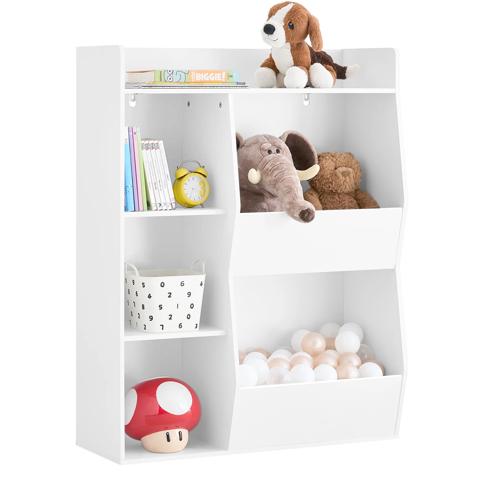 SoBuy KMB55-K-W LibrerÃa Infantil EstanterÃa Montessori con 5 Compartimientos Blanco 80x34x104 cm