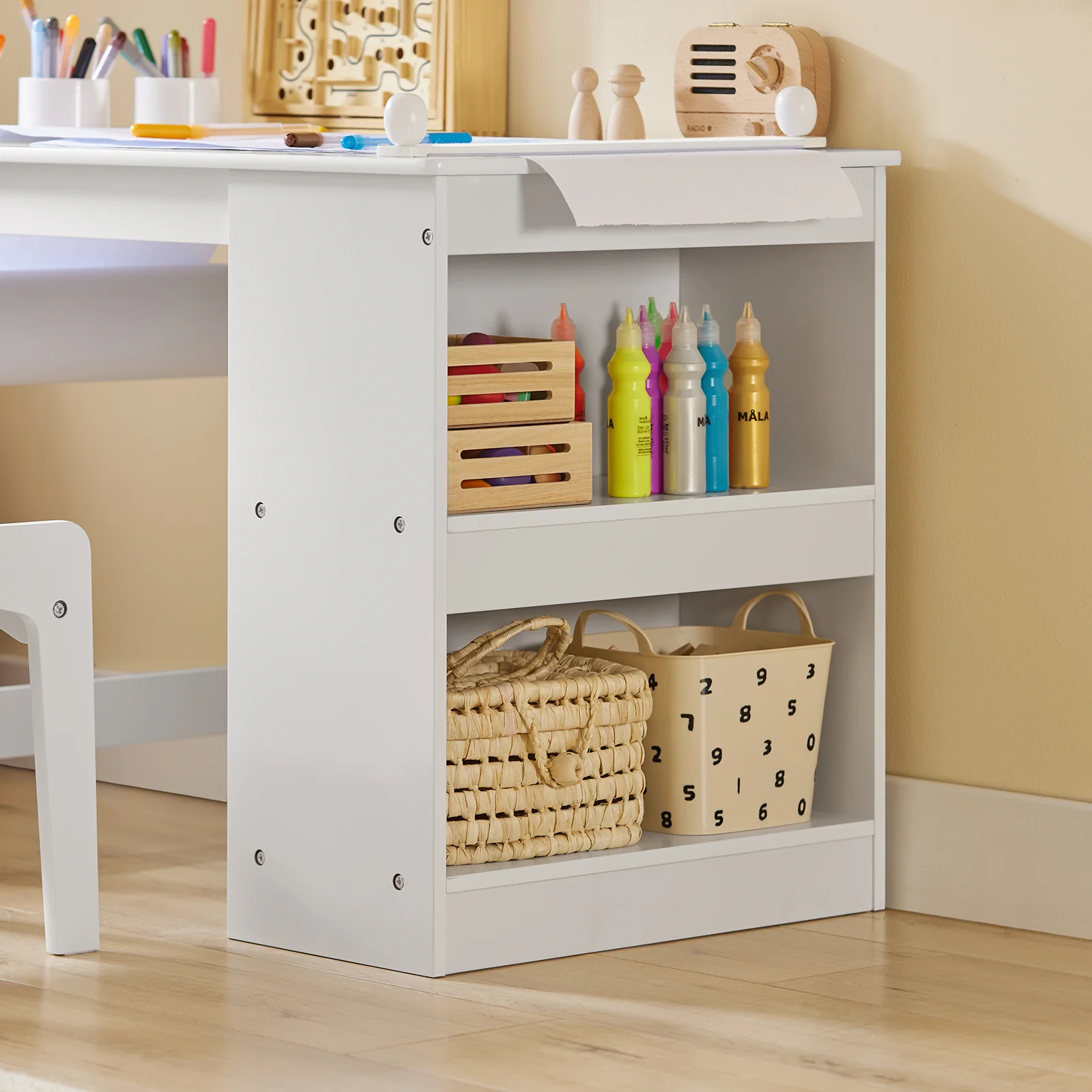 SoBuy KMB60-W Juego de Mesa y Silla Infantil Escritorio Infantil con 3 Portalápices - Image 5