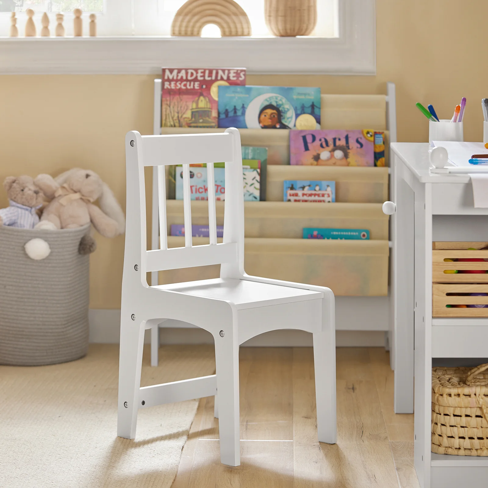 SoBuy KMB60-W Juego de Mesa y Silla Infantil Escritorio Infantil con 3 Portalápices - Image 6