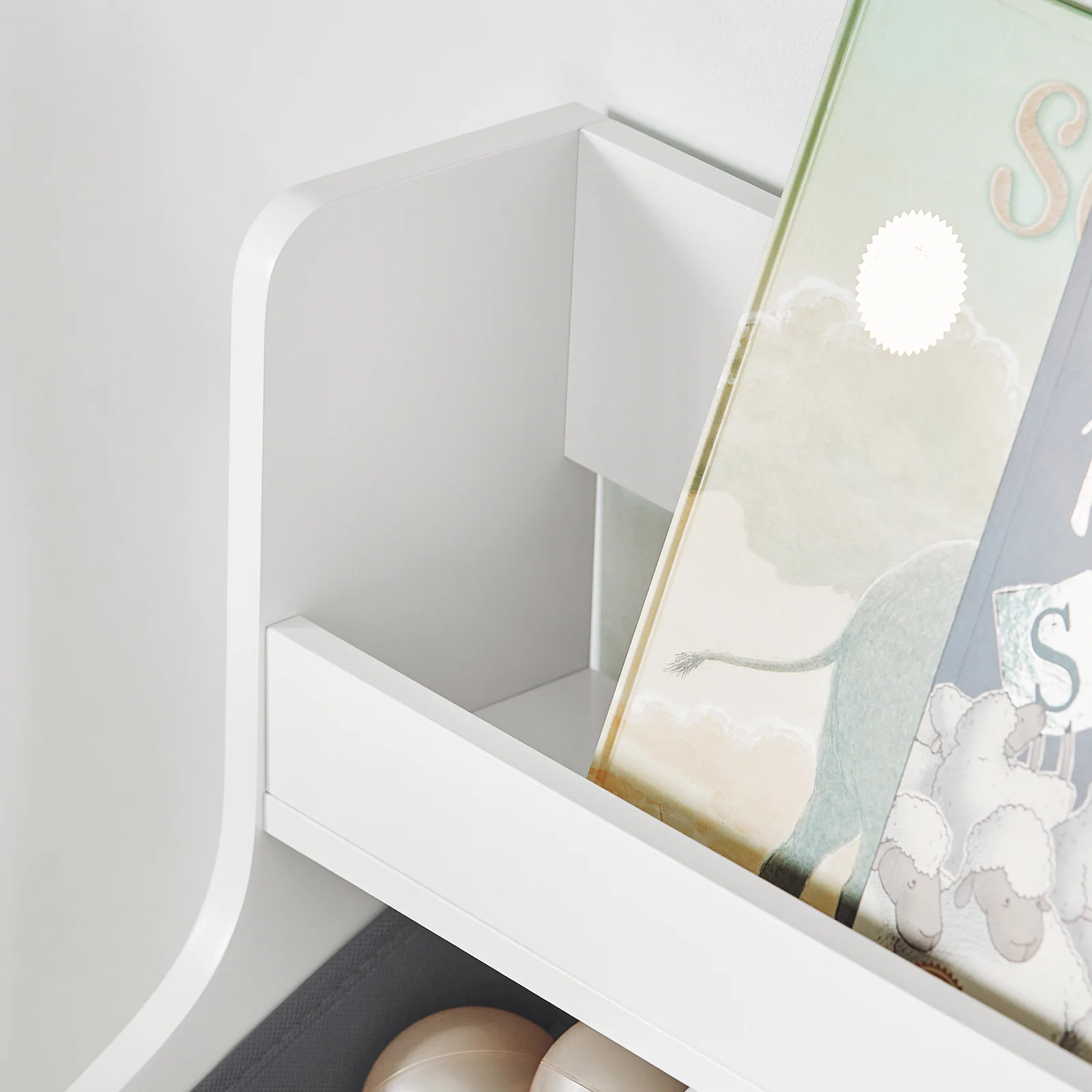 SoBuy KMB71-W LibrerÃa Infantil para niños con 1 Estante y 3 Cajas con Ruedas Blanco 63 x 32 x 80 cm - Image 8
