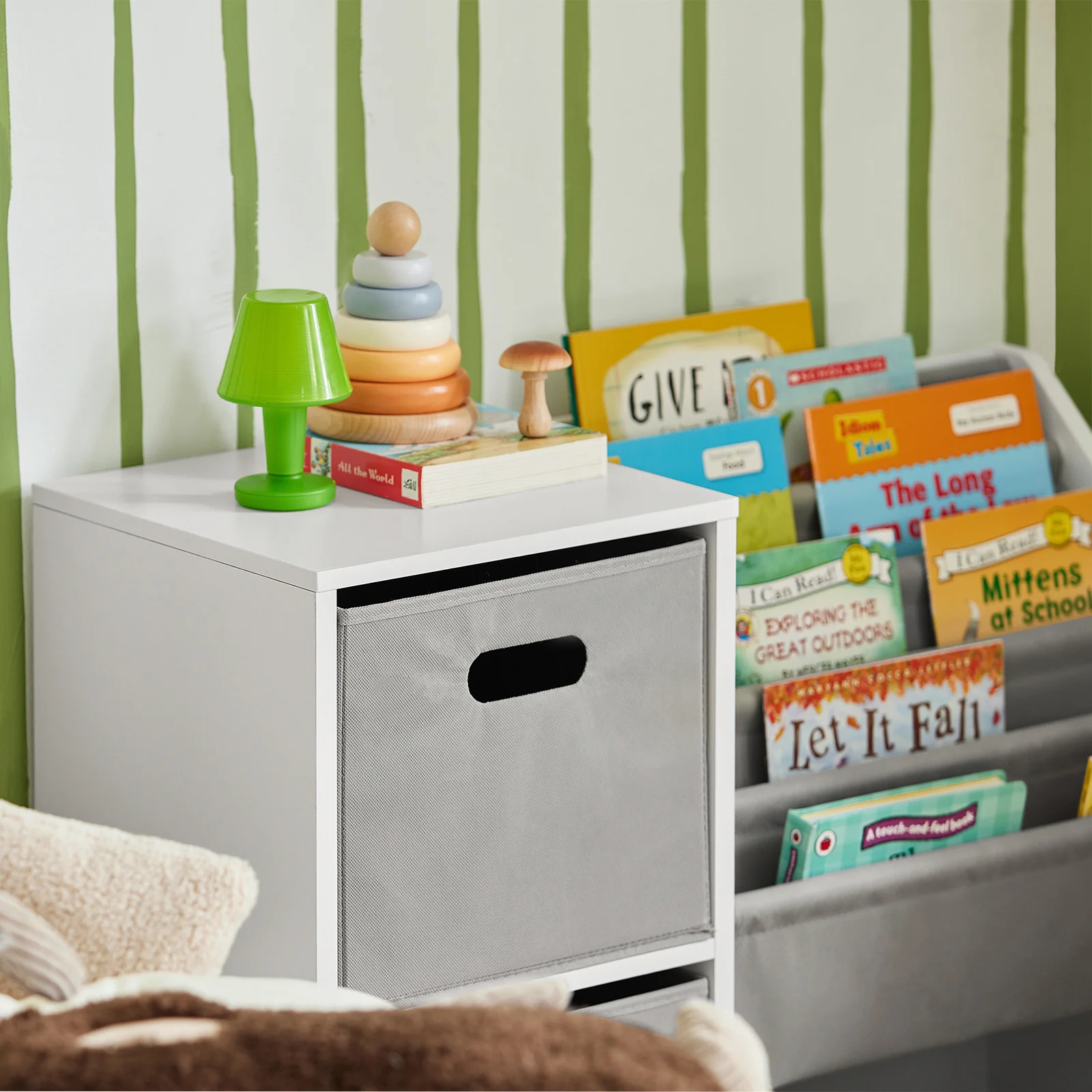 SoBuy KMB76-W Librería Infantil para niños con 2 Cestas y 1 Compartimiento - Image 8