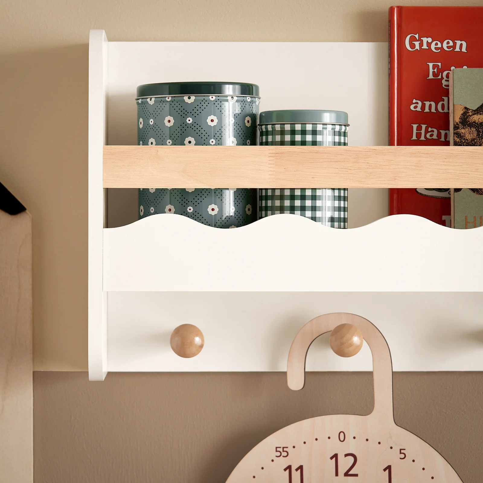 SoBuy KMB78-W Librería Infantil de Pared con 5 ganchos - Image 8