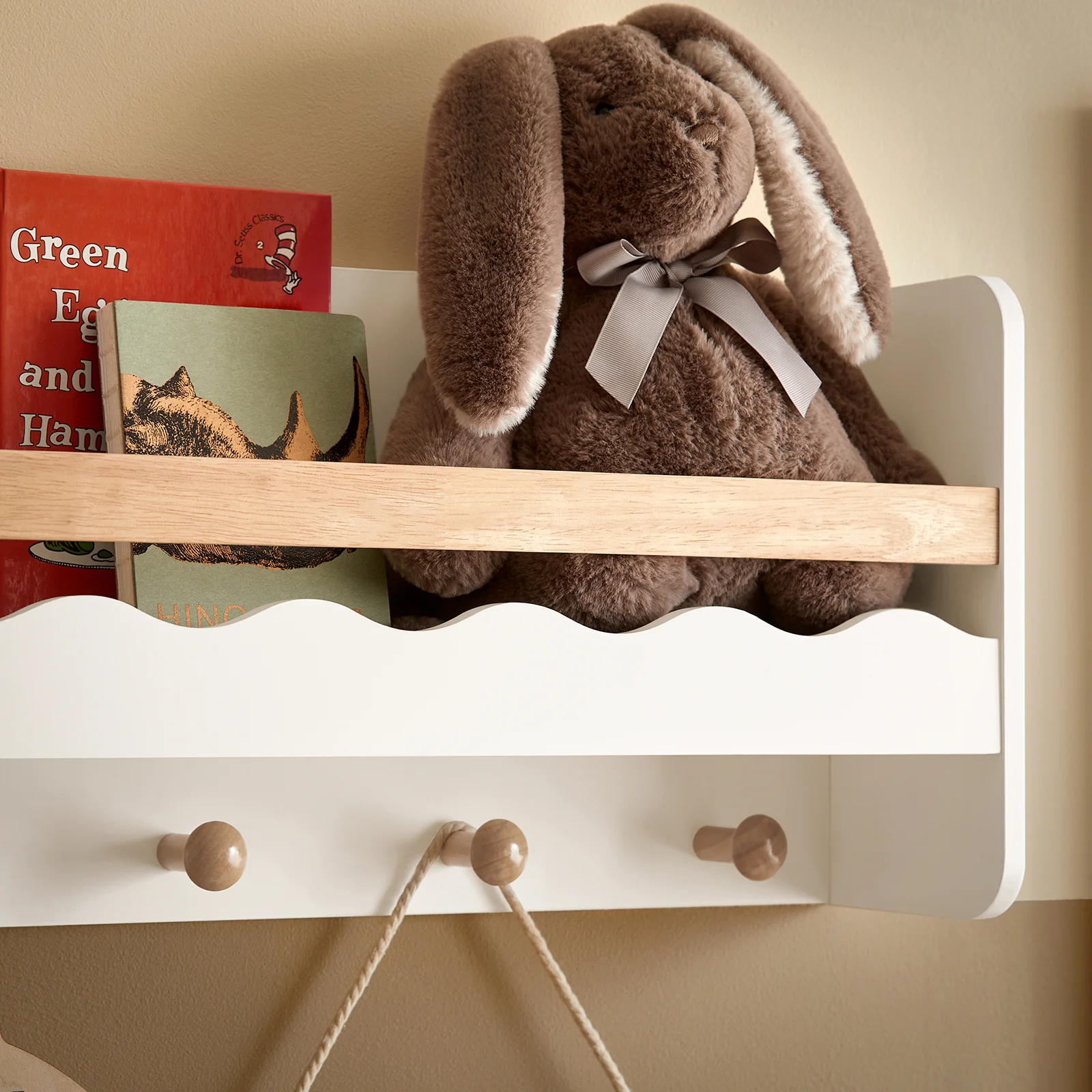 SoBuy KMB78-W Librería Infantil de Pared con 5 ganchos - Image 9