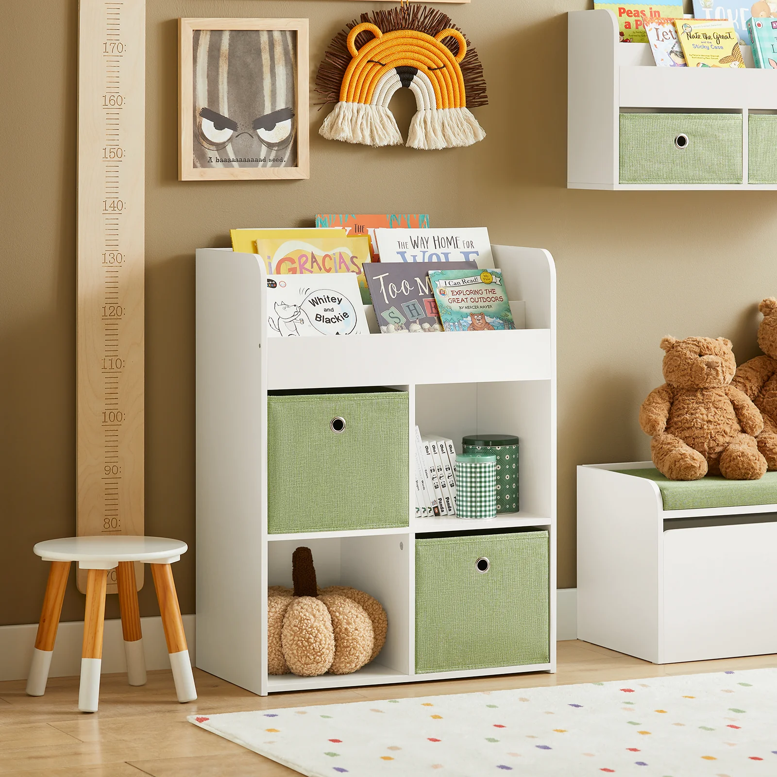 SoBuy KMB79-W Estantería Infantil de Juguetes y Libros con 2 Cestas y 3 Niveles 60 x 34 x 80 cm - Image 5