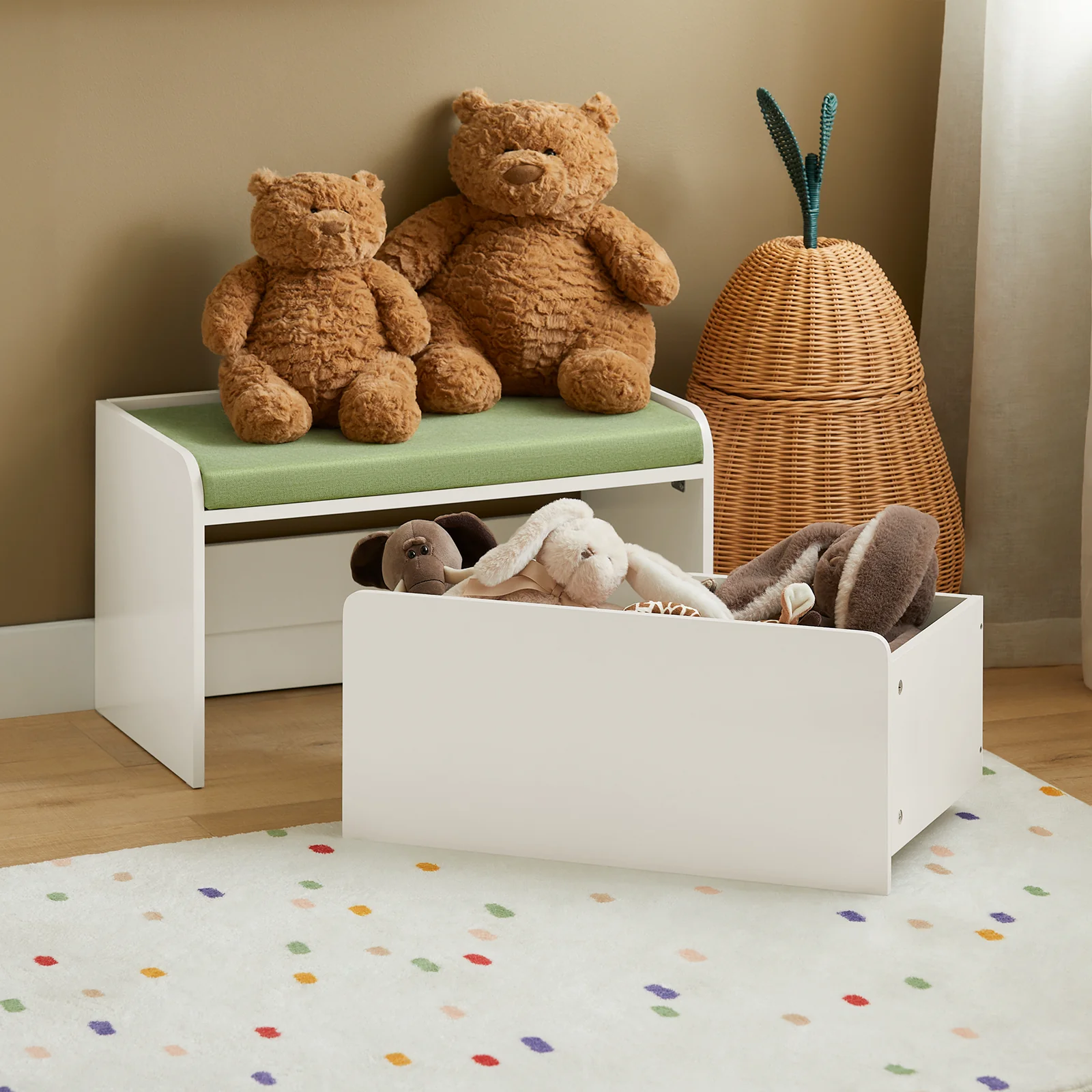 SoBuy KMB80-W Organizador de Juguetes Banco para niño - Image 2