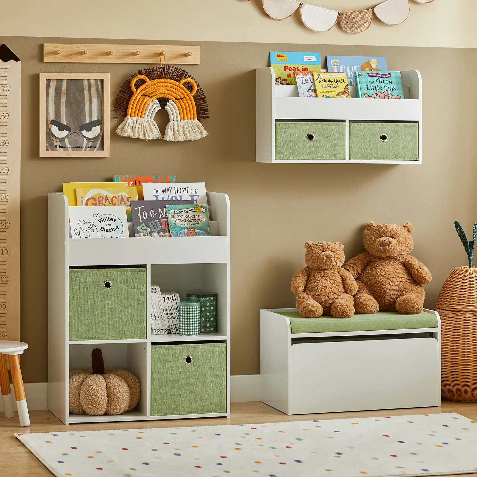 SoBuy KMB80-W Organizador de Juguetes Banco para niño - Image 4