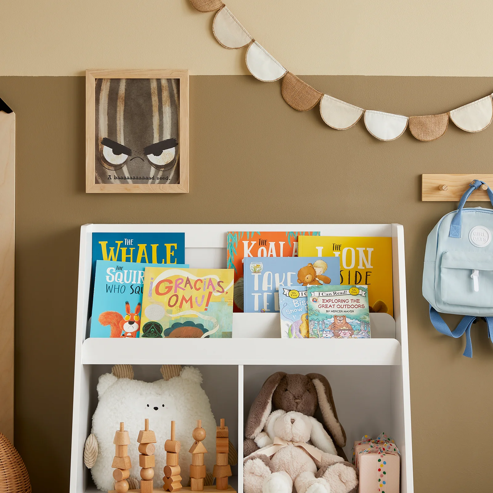 Preventa-SoBuy KMB83-W Librería para Niños con 1 Caja con Ruedas Blanco 80 x 40 x 100 cm - Image 9