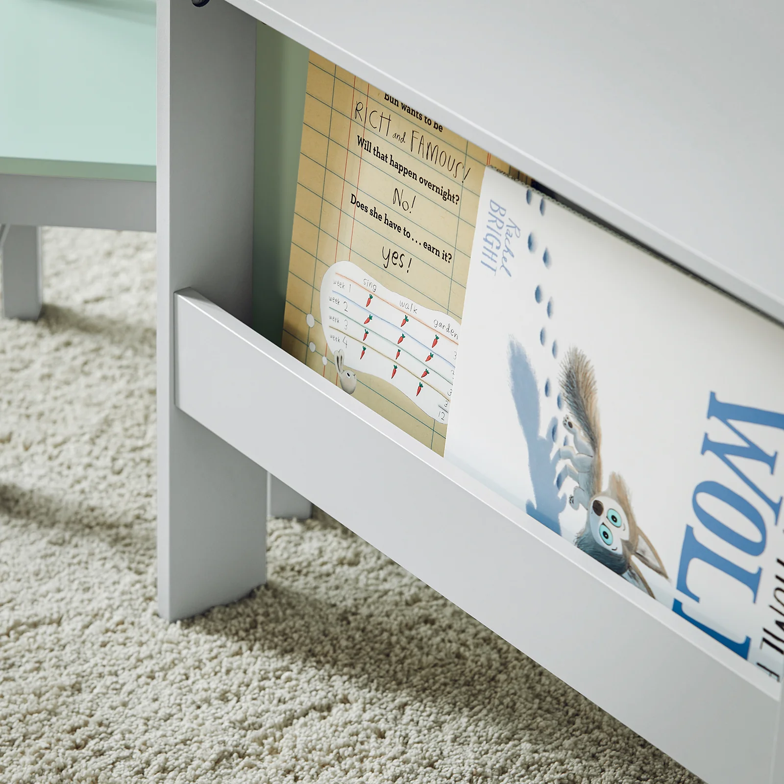 SoBuy KMB88-HG Juego de Mesa y 2 Sillas Infantil Muebles para niño Gris y Verde - Image 8