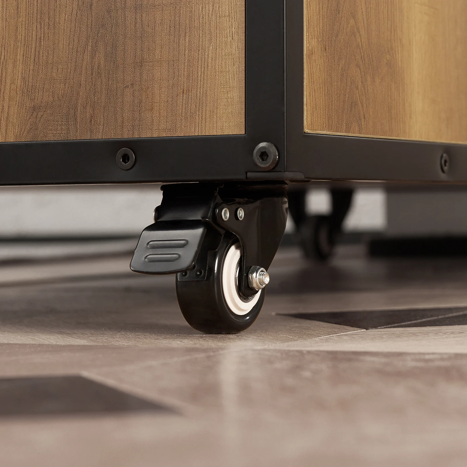 SoBuy KNL02-PF Carro de Cocina con 2 Puertas, 3 cajónes, 1 Toallero y 1 Estante Adicional - Image 9