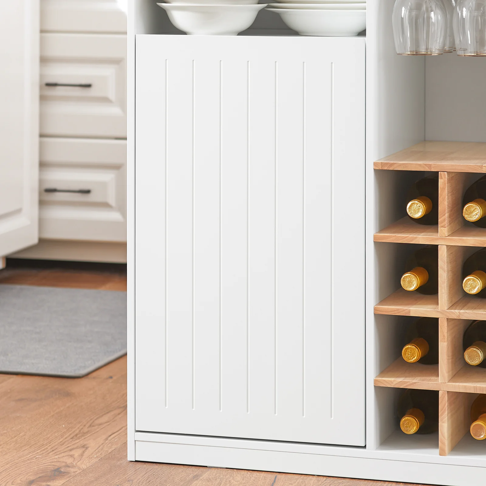 SoBuy KNL07-WN Aparador de Cocina 105cm con Encimera y 8 Cubos Blanco Natural - Image 8