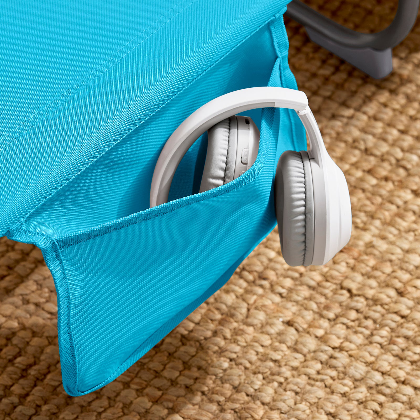 SoBuy OGS35-B Tumbona inclinable de Acero Plegable con Almohada Azul - Image 7
