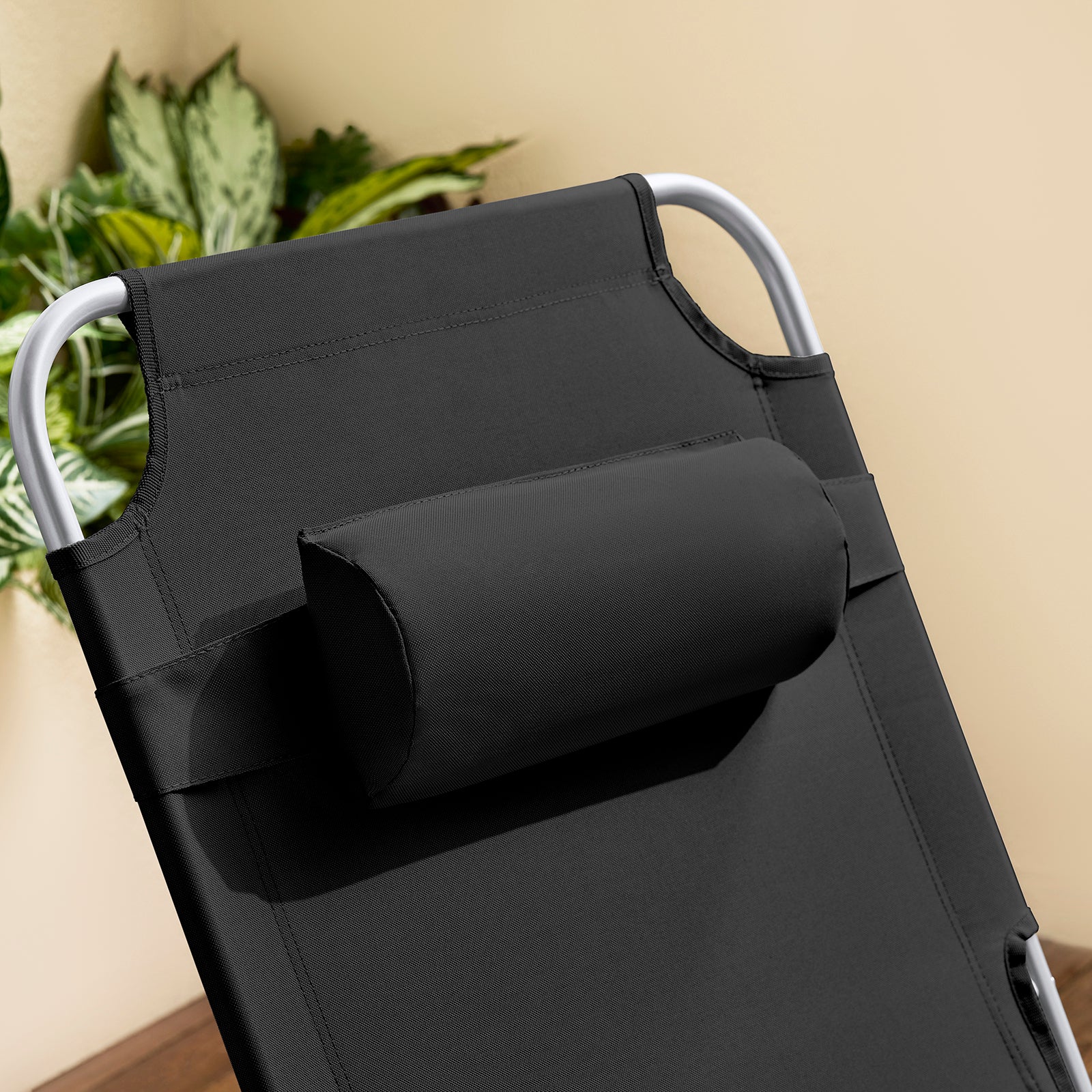 SoBuy OGS35-SCH Tumbona Plegable con Almohada Negro - Image 7