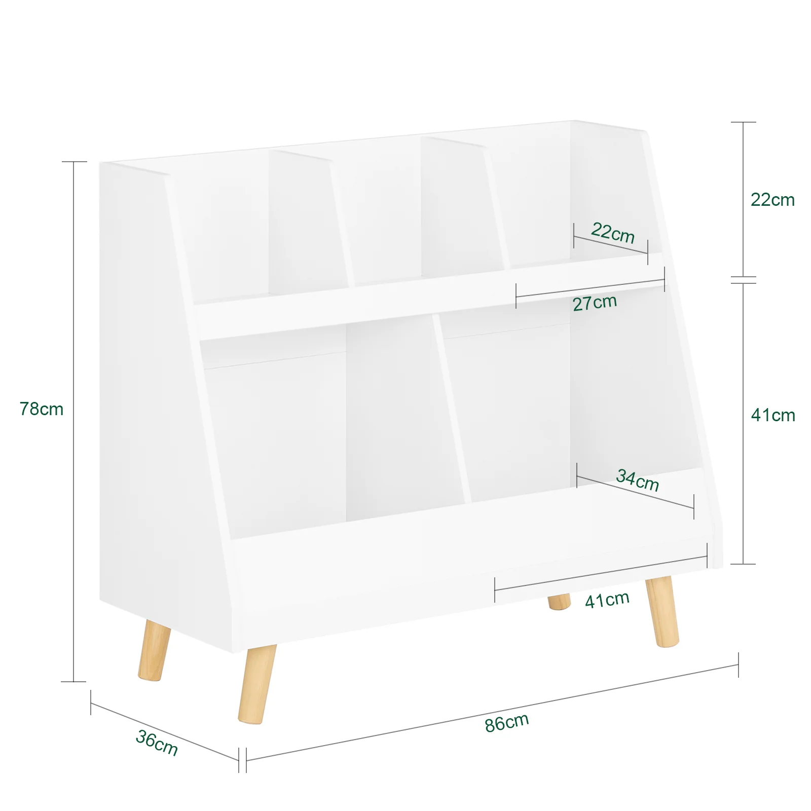 SoBuy KMB19-W Librería Infantil 86 x 36 x 77cm - Image 3
