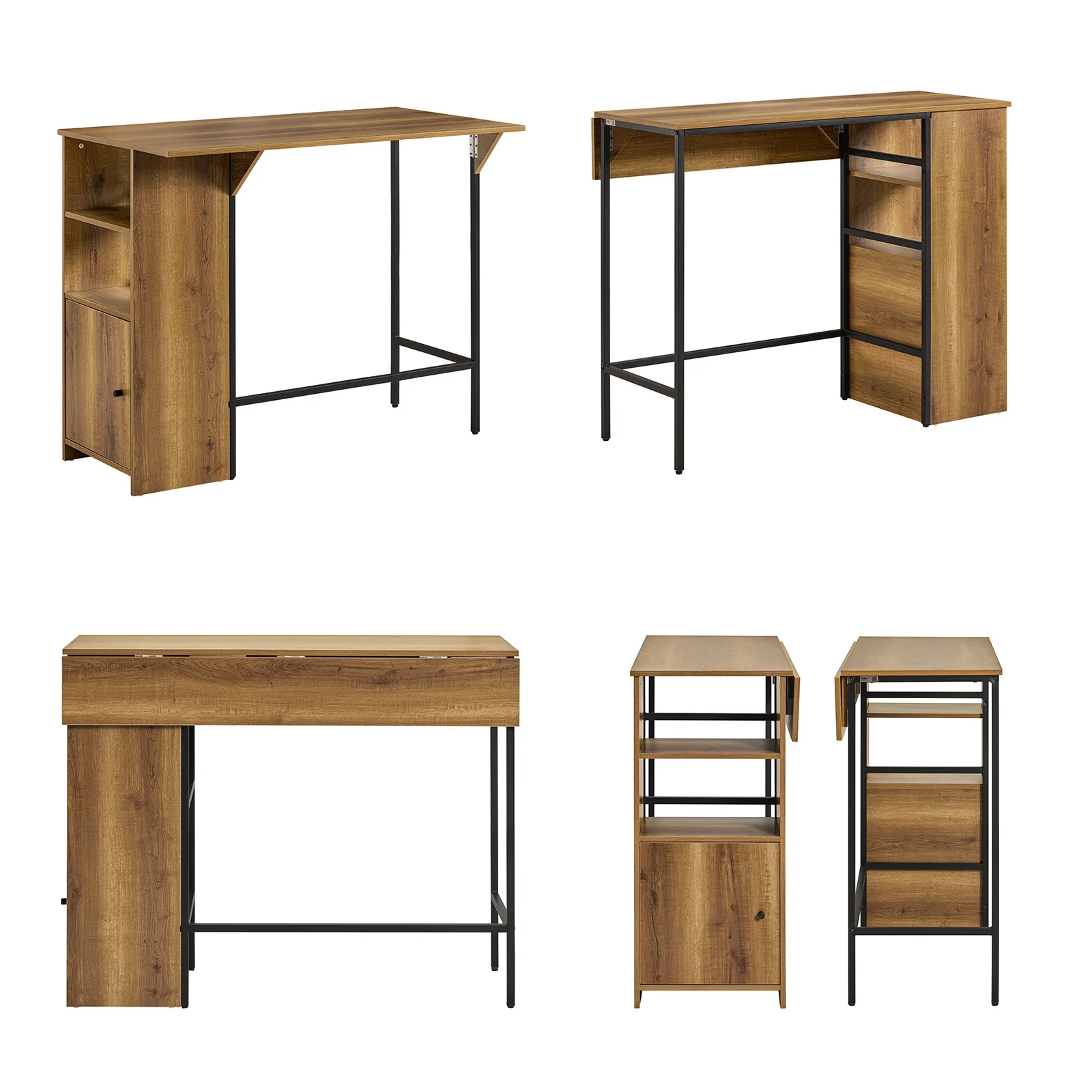 SoBuy FWT98-PF Mesa Alta de Bar con 1 Tablero Plegable Adicional - Image 9