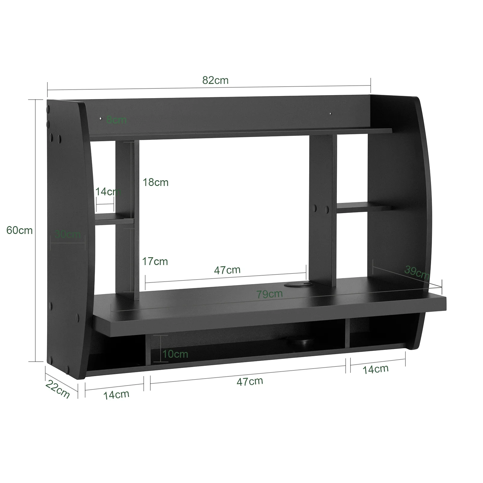 SoBuy FWT18-SCH Mesa de Pared Negro - Image 3