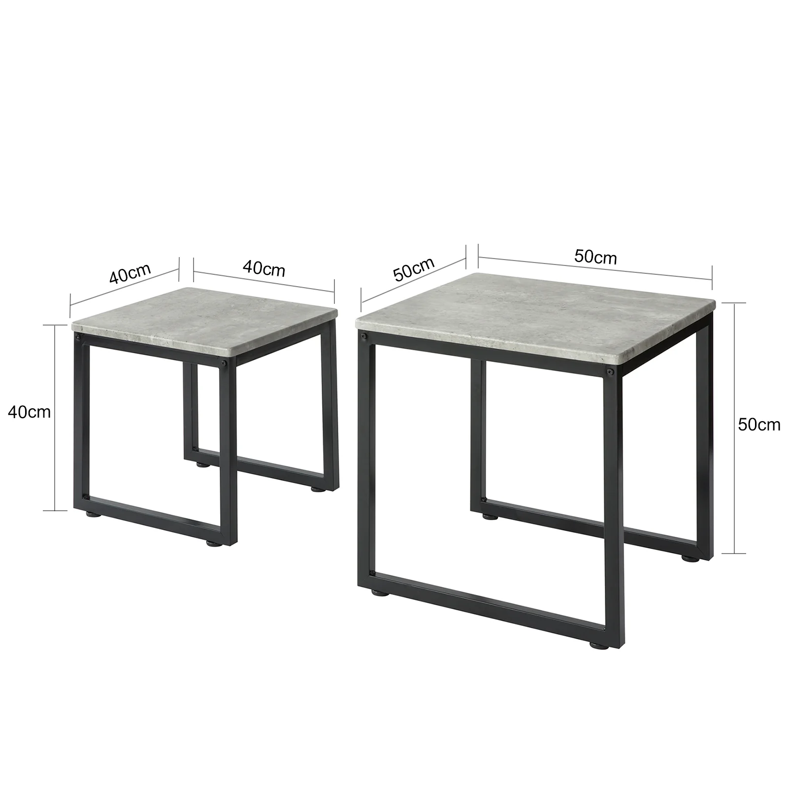 SoBuy FBT42-HG Set de 2 Mesas Auxiliares Gris - Image 3