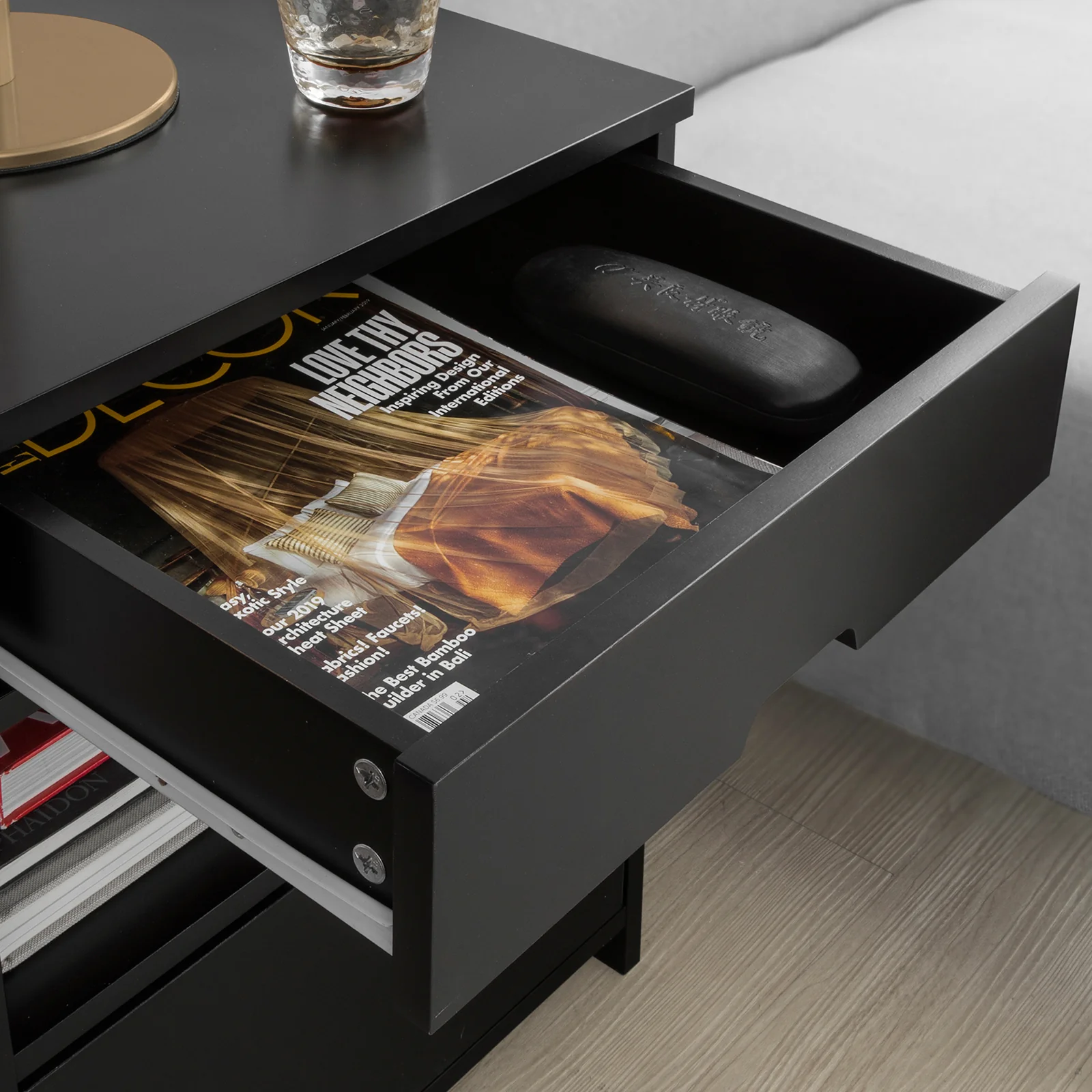 SoBuy FRG258-SCH Mesa Auxiliar con 2 cajones Negro - Image 7