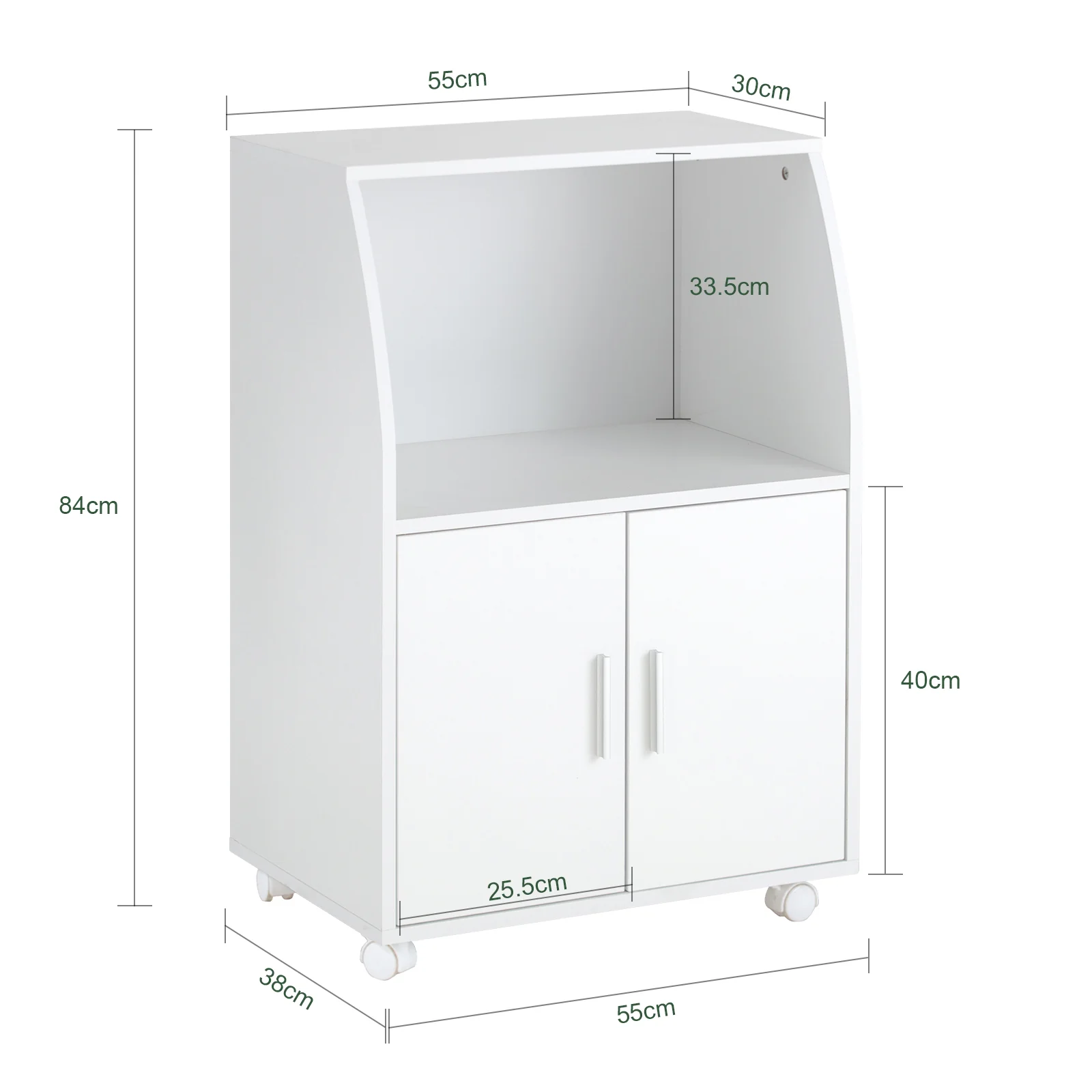 SoBuy FRG241-W Aparador para microonda con 2 puertas y 1 estante - Image 3