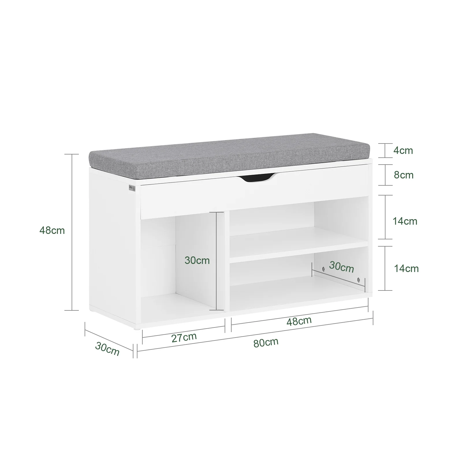 SoBuy FSR45-HG+FRG282-W Mueble recibidor Zapatero con Perchero - Image 3