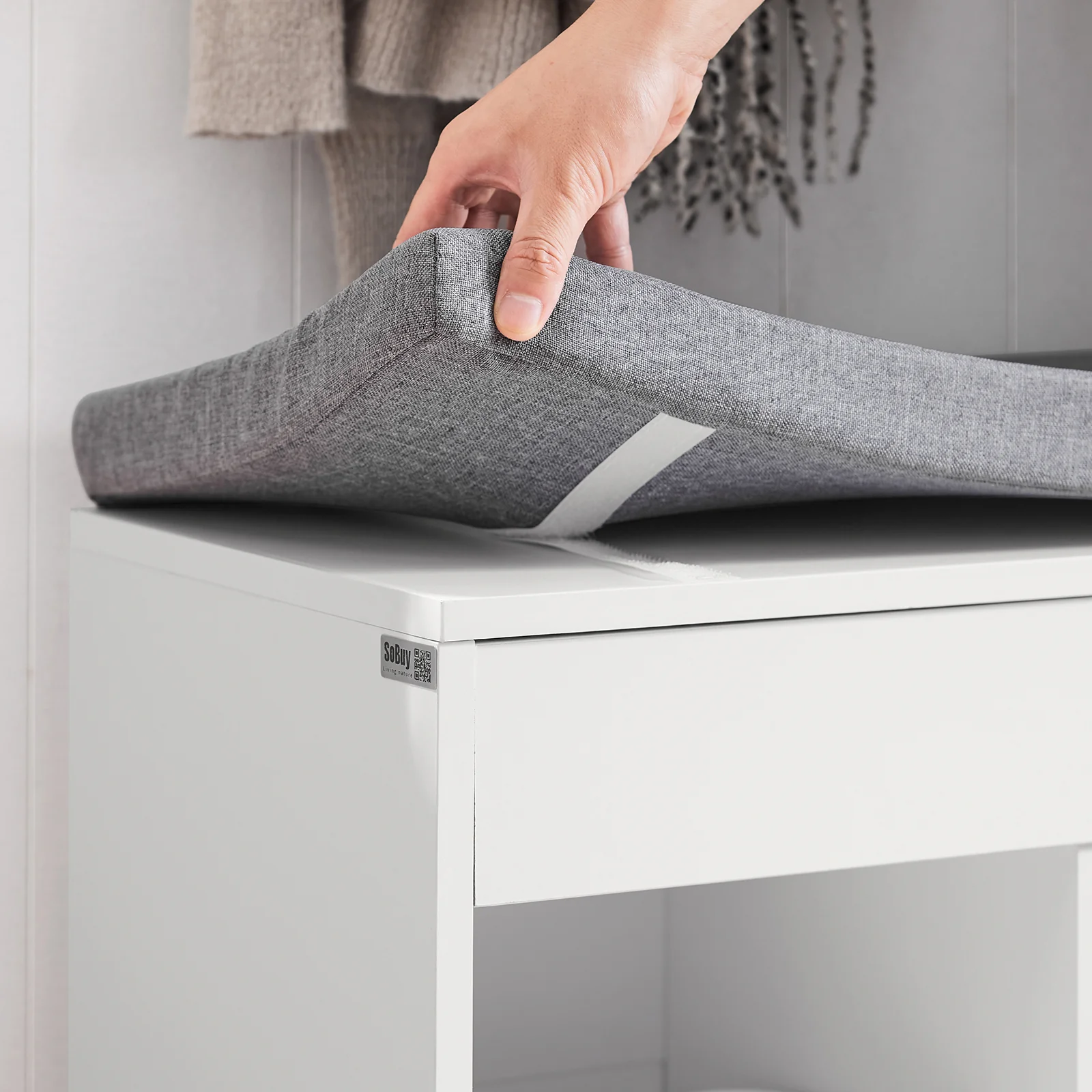 SoBuy FSR45-HG+FRG282-W Mueble recibidor Zapatero con Perchero - Image 4