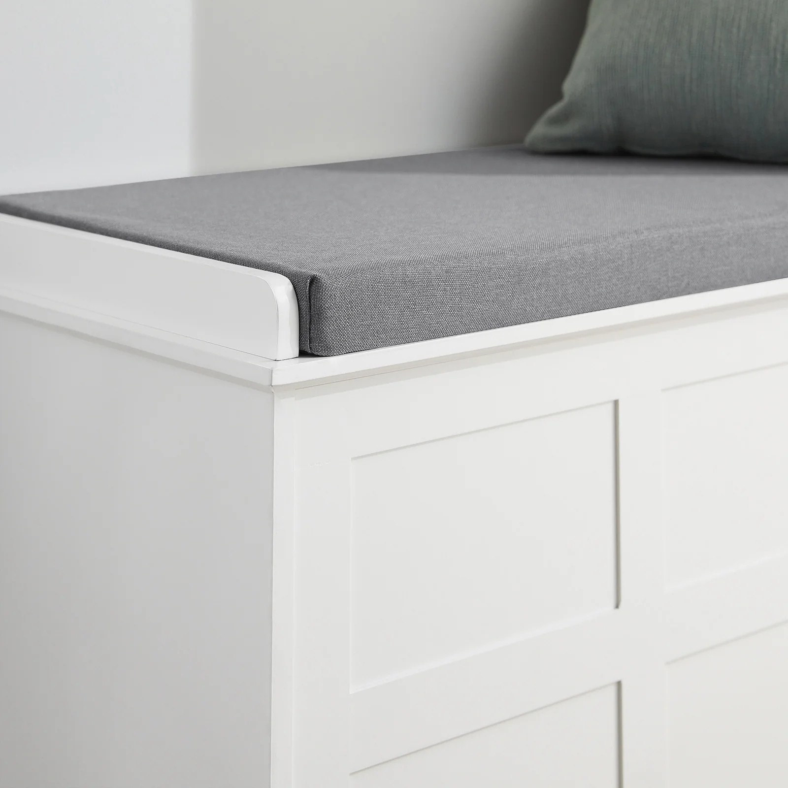 SoBuy FSR86-W+FRG282-W Mueble recibidor Zapatero con Perchero Gris+Blanco - Image 4