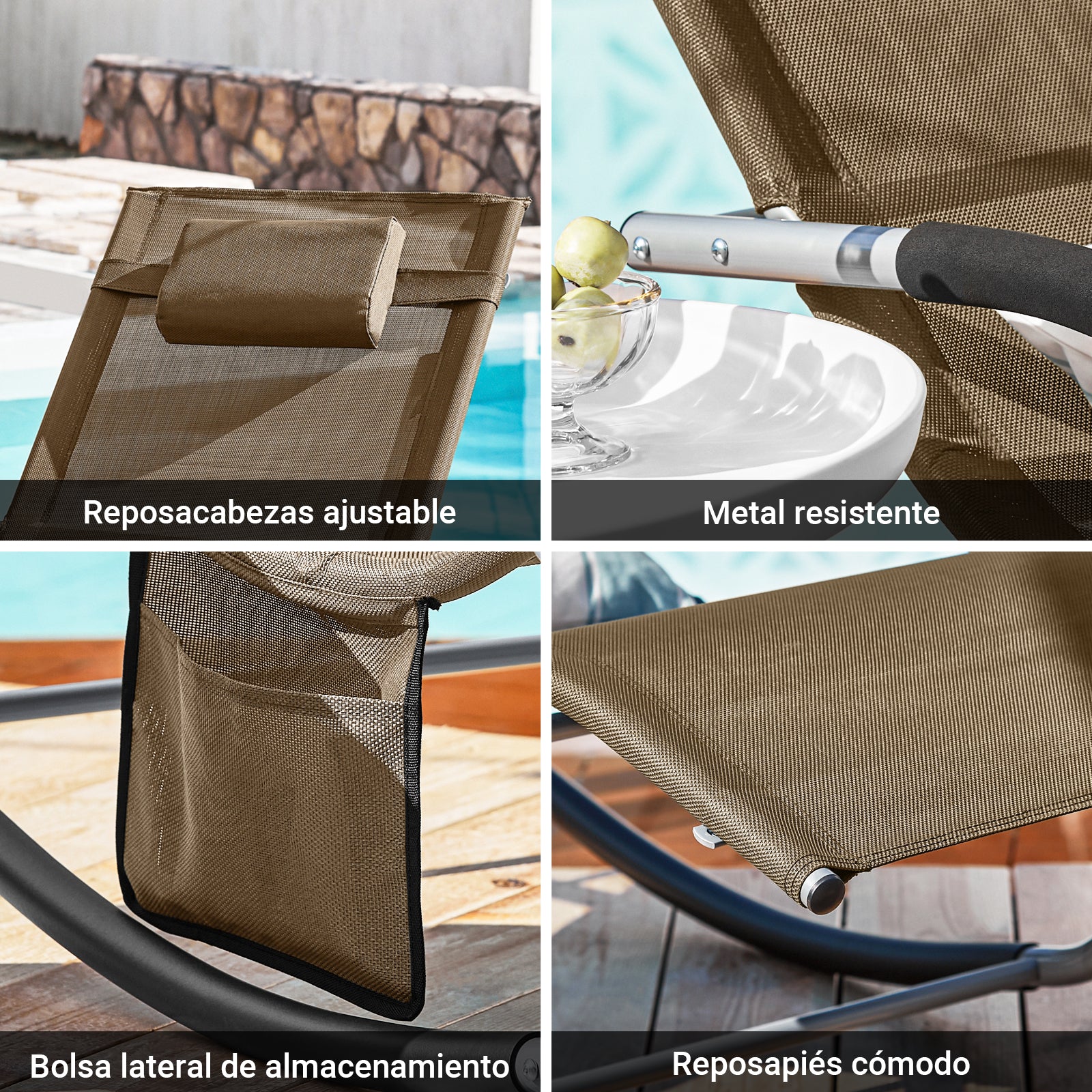 SoBuy OGS28-BR Tumbona para jardin marrón - Image 7