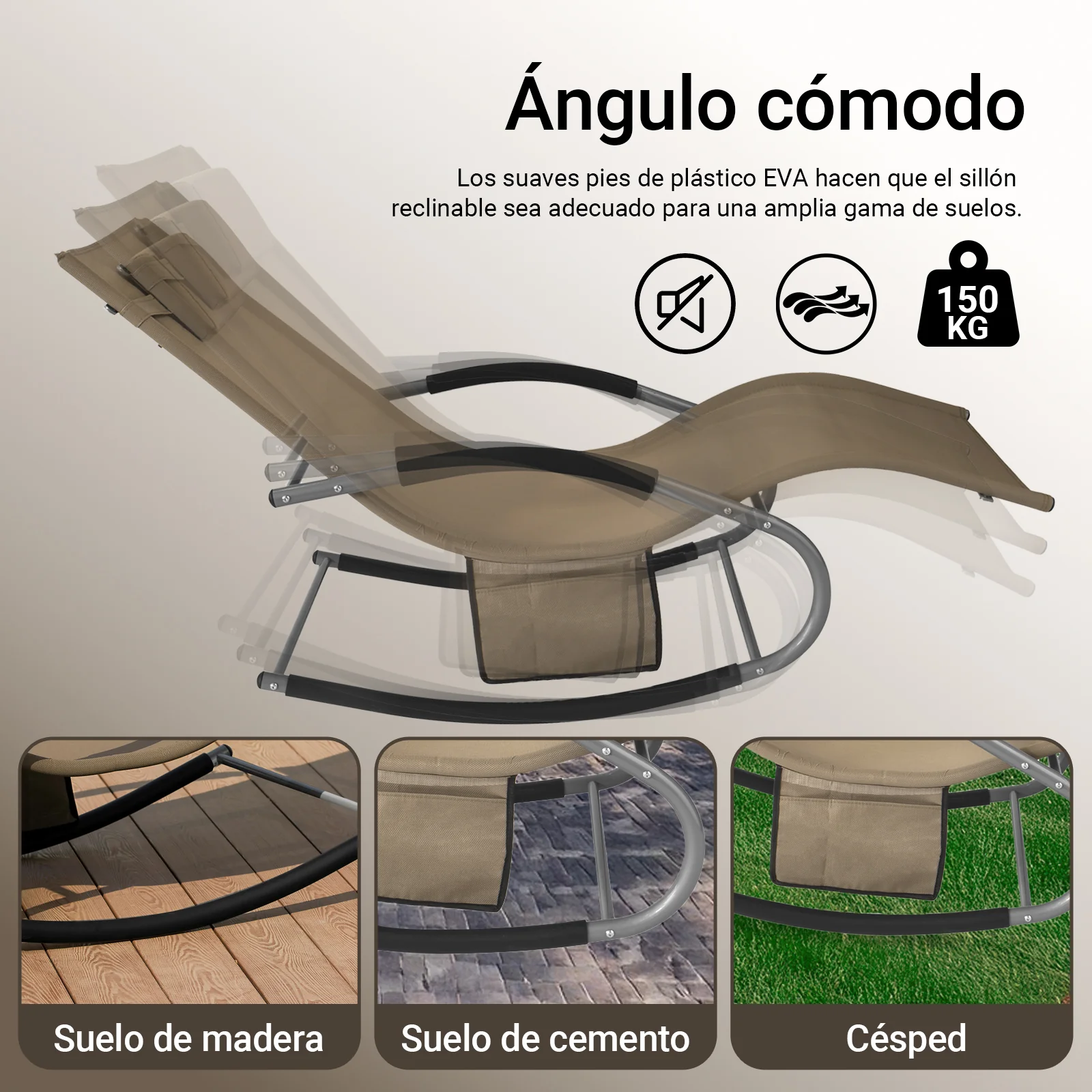 SoBuy OGS28-BR Tumbona para jardin marrón - Image 6