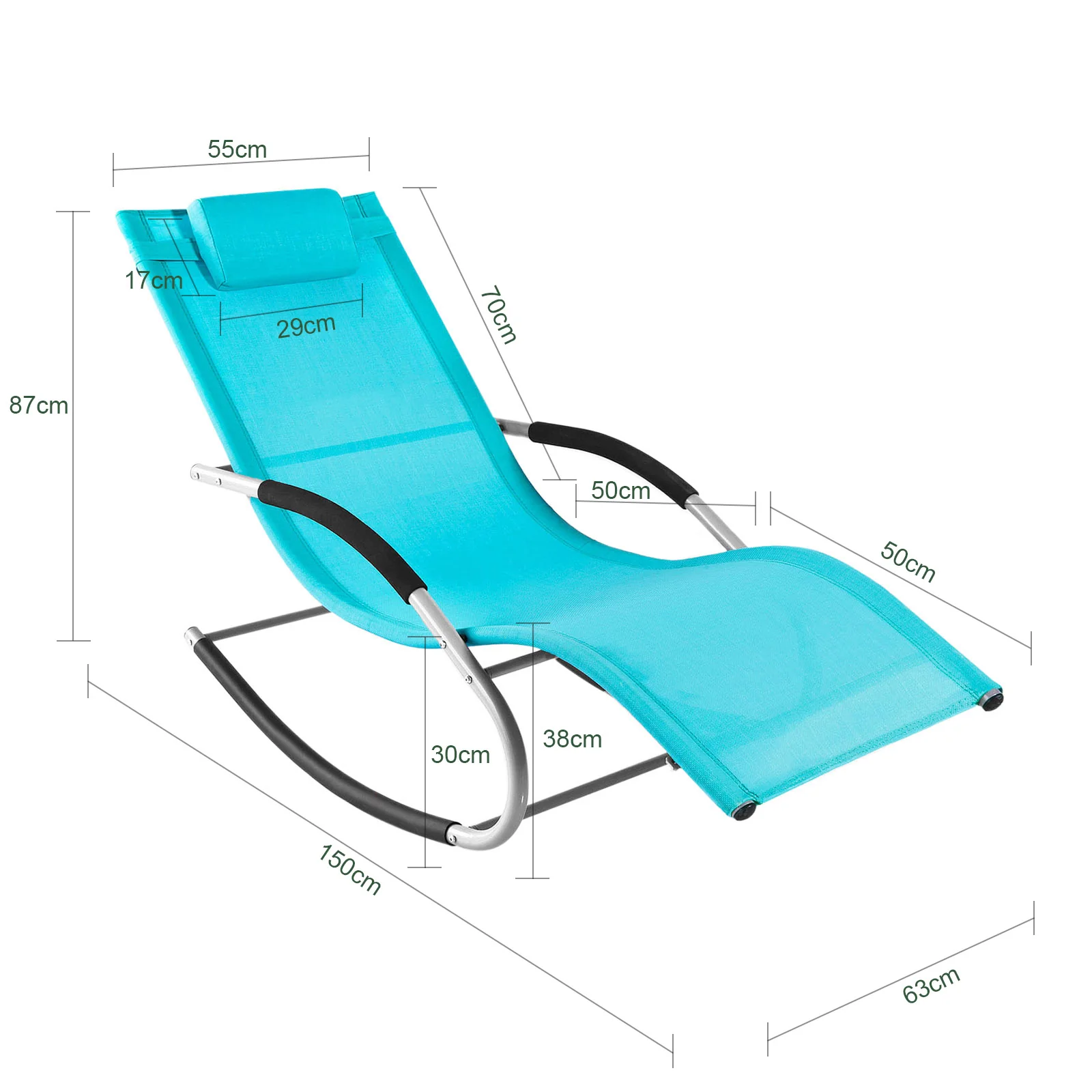 SoBuy OGS28-HBx2 Tumbonas X2 con Almohada y Bolsillo Lateral - Image 3